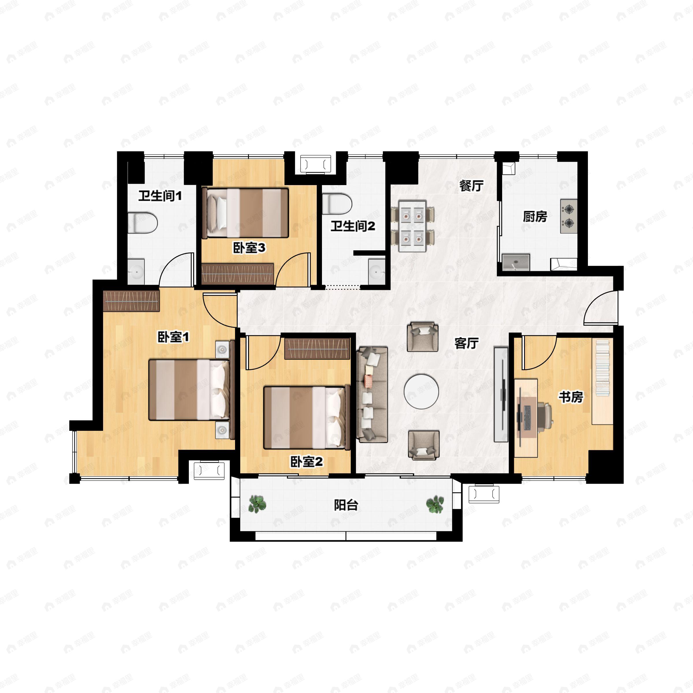 4室2厅2卫建面135平户型图