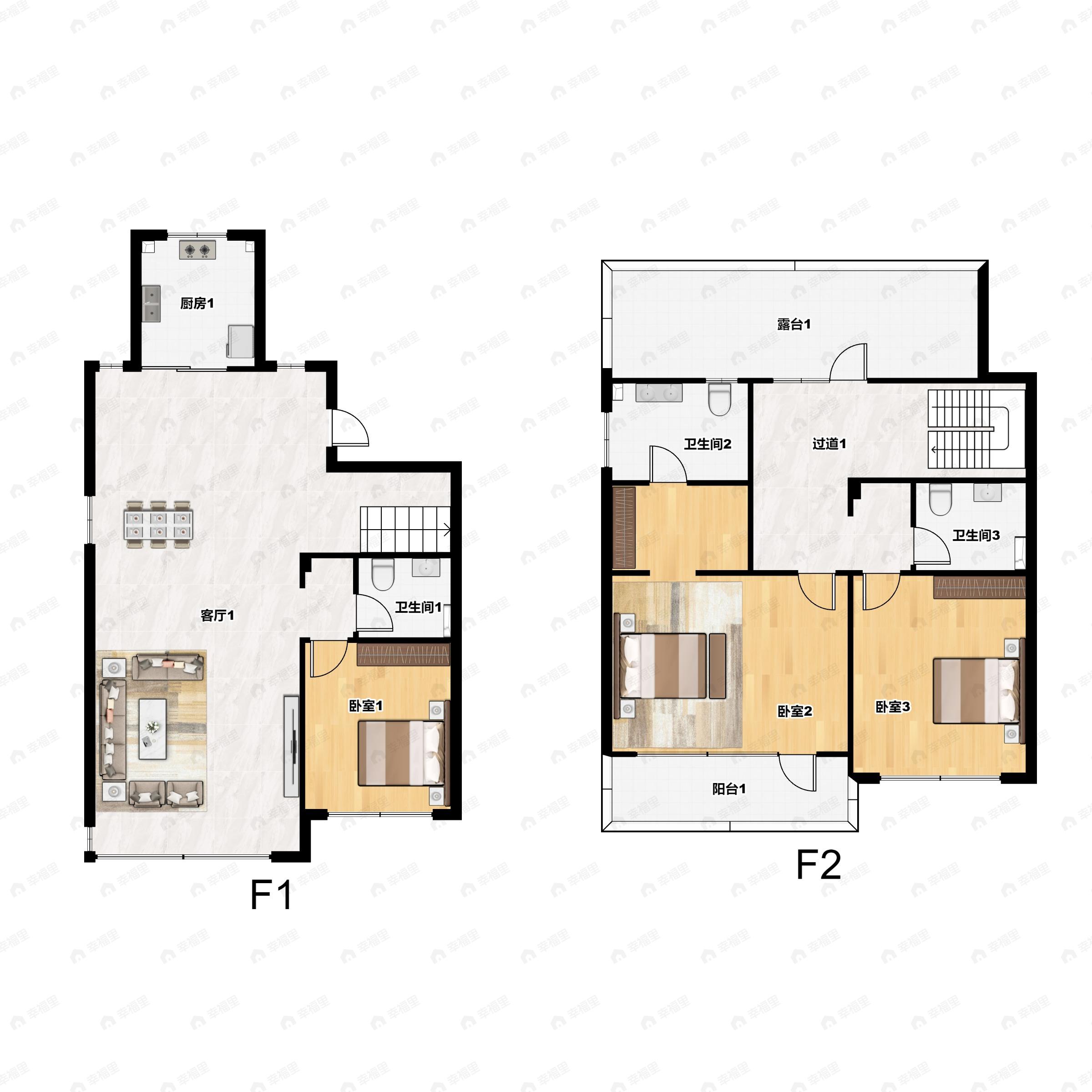 3室3厅3卫建面215平户型图