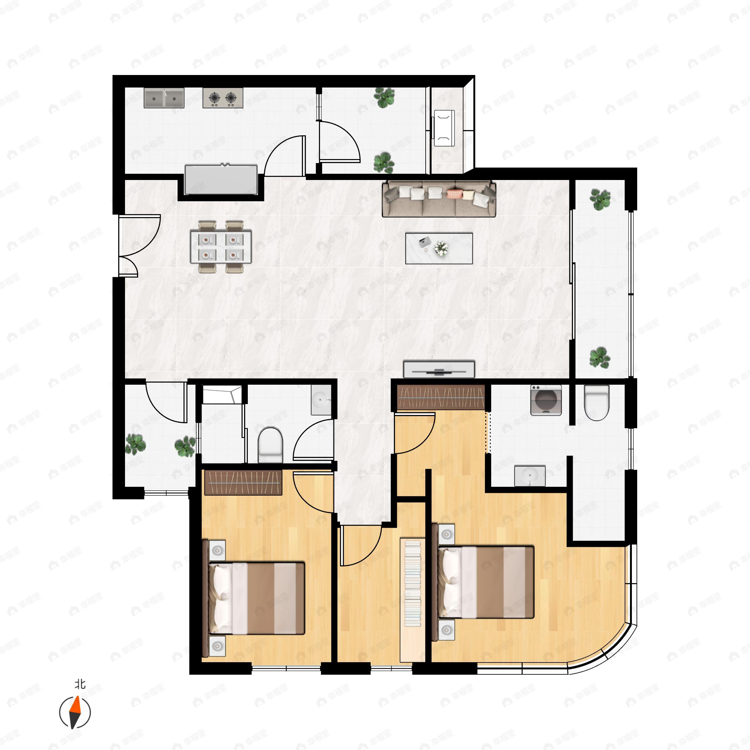 国浩18T3室2厅2卫户型图