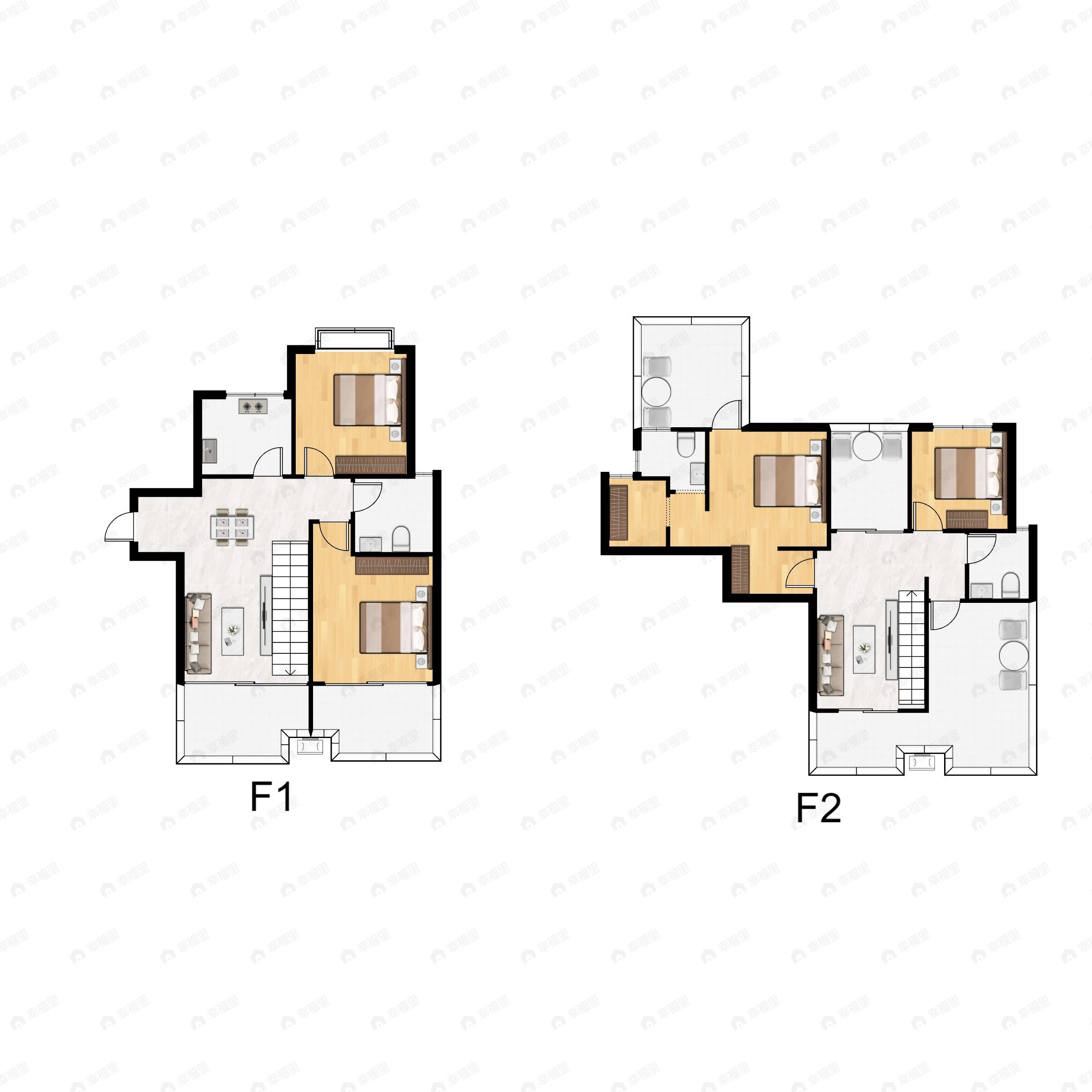 4室2厅3卫建面138平北户型图