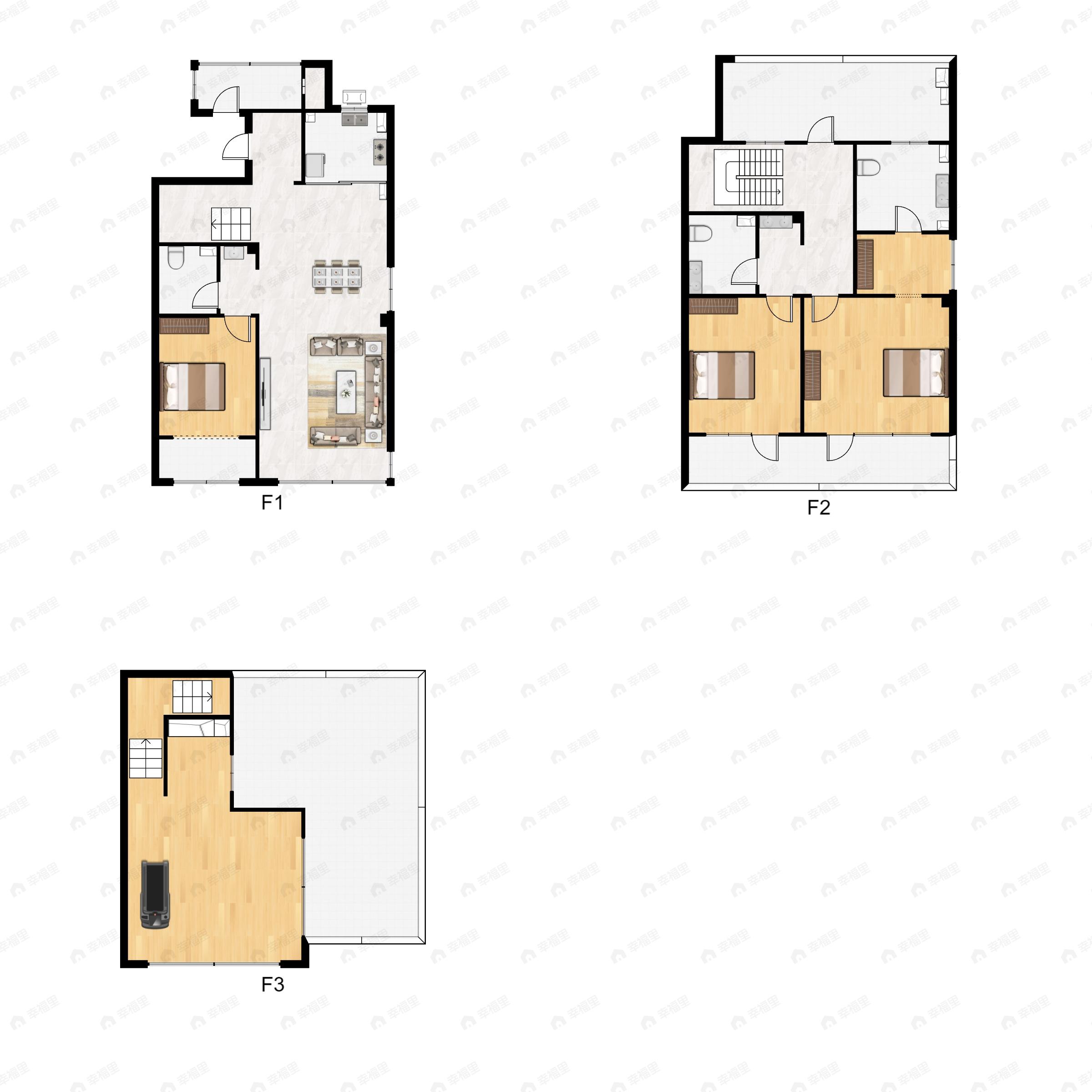 3室2厅3卫建面217平户型图