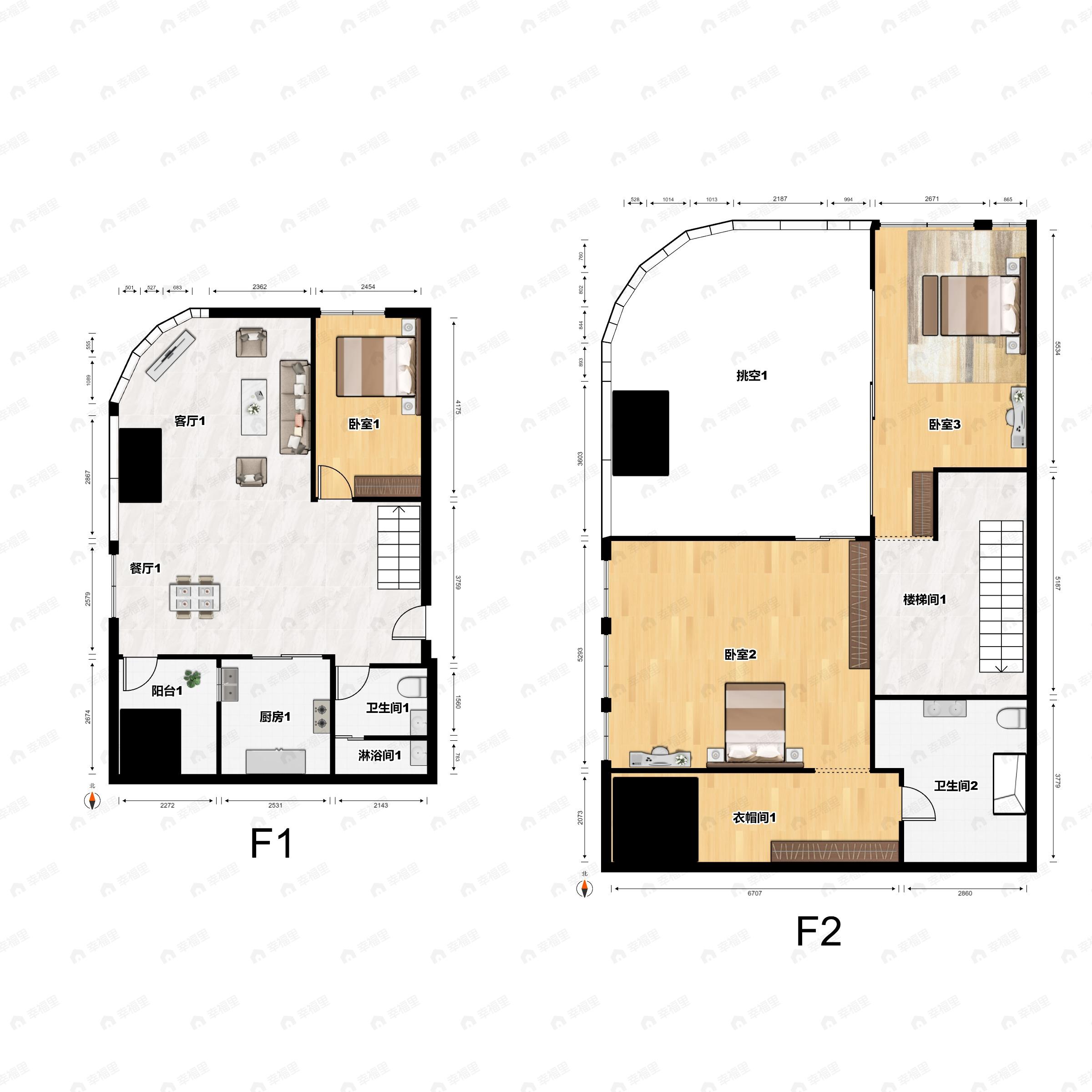 3室2厅2卫建面130平户型图