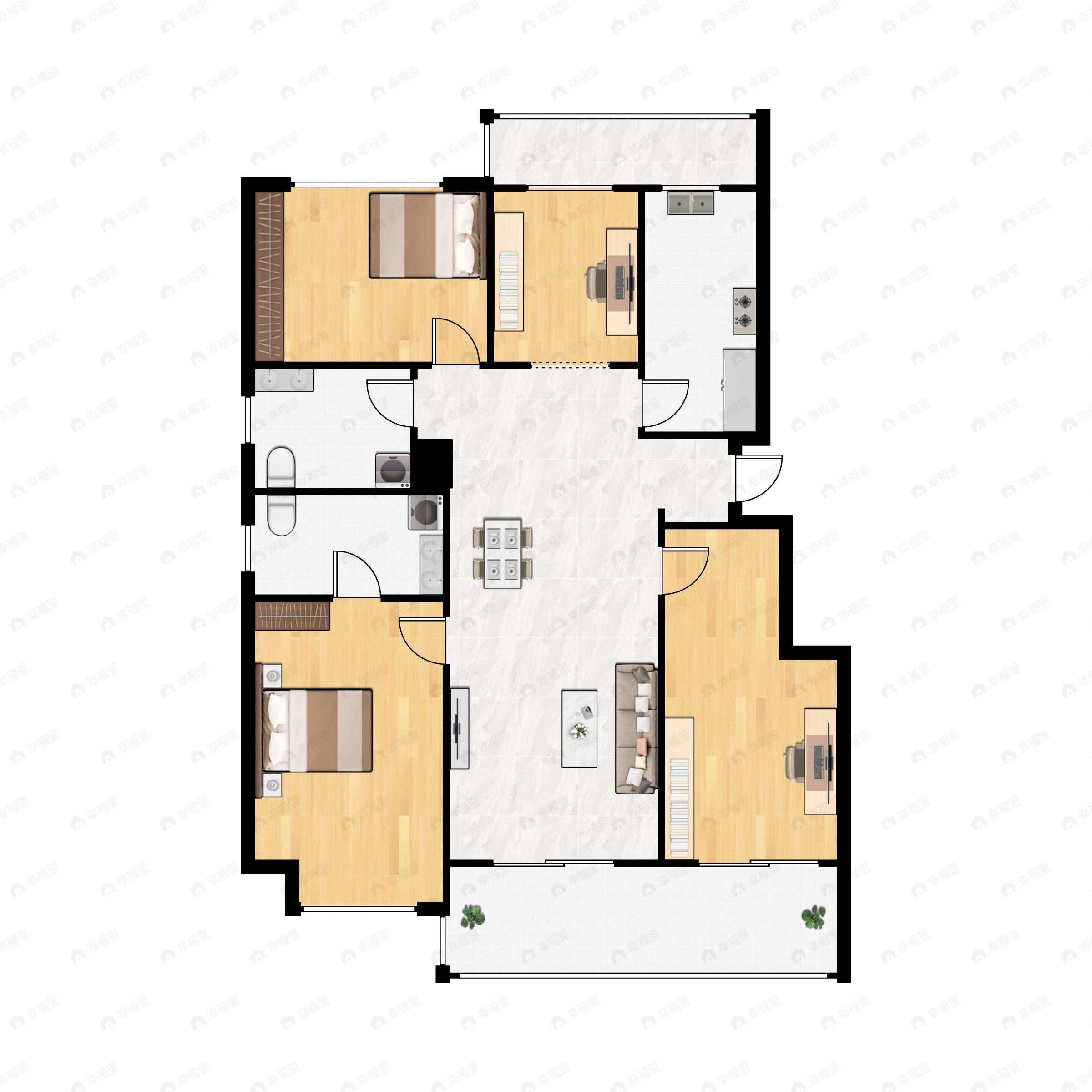 5室2厅3卫建面265平户型图