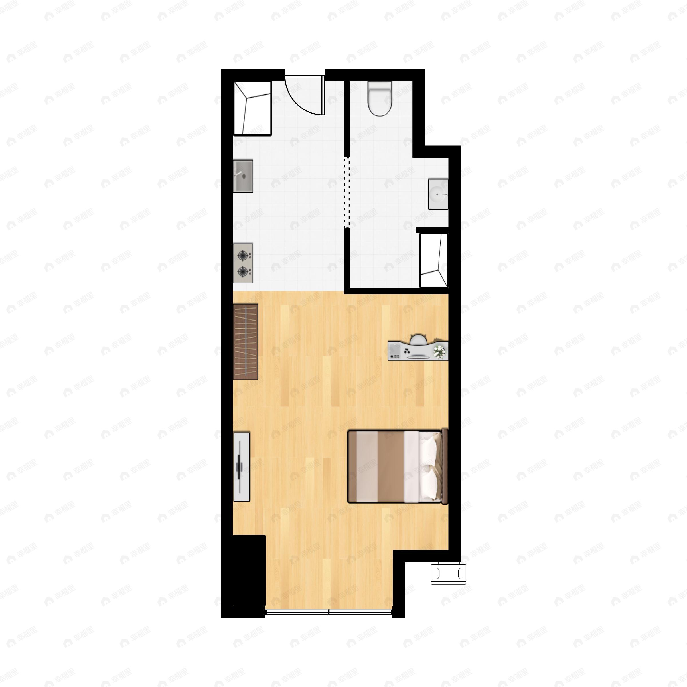 1室1厅1卫建面69平户型图