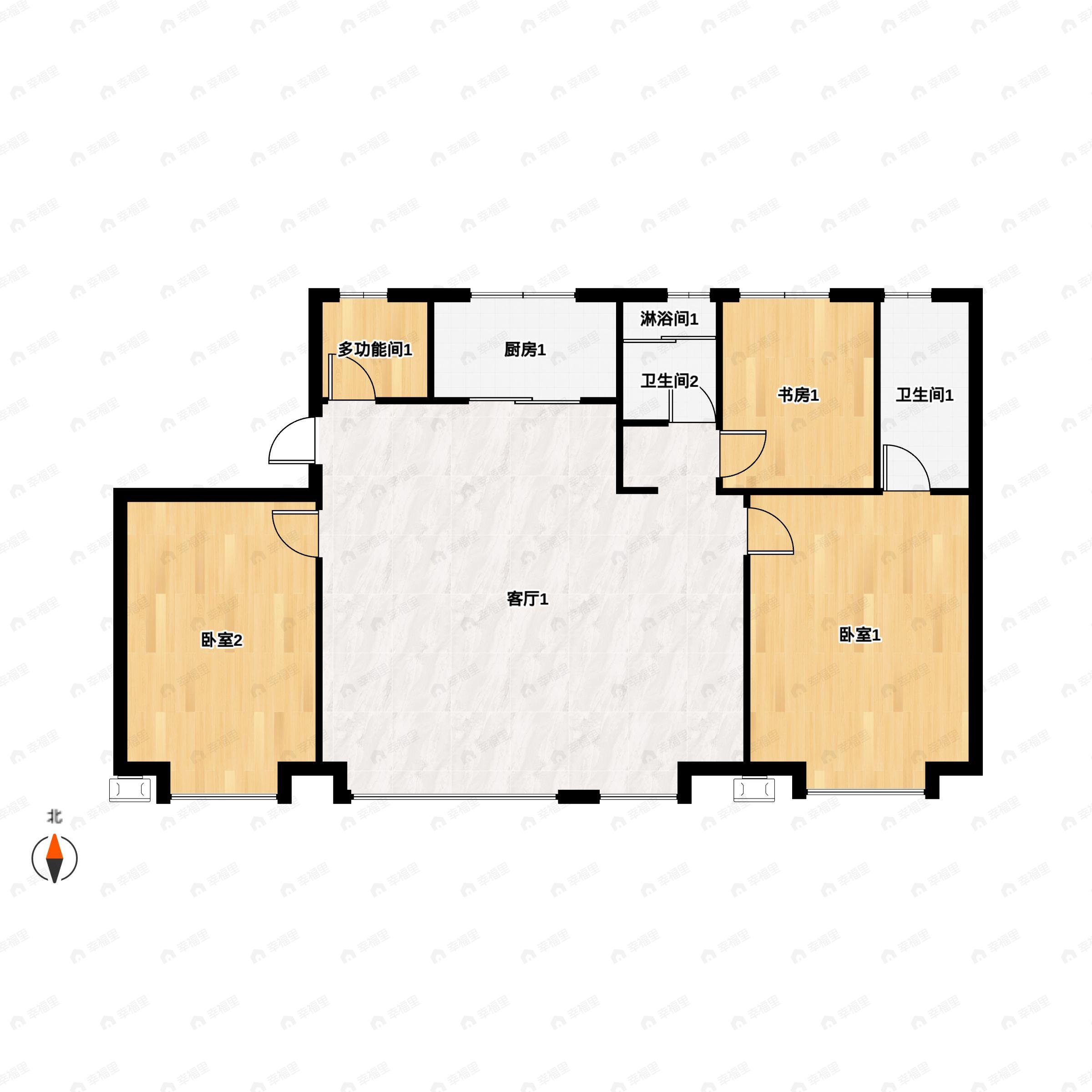 4室2厅2卫建面137平南户型图