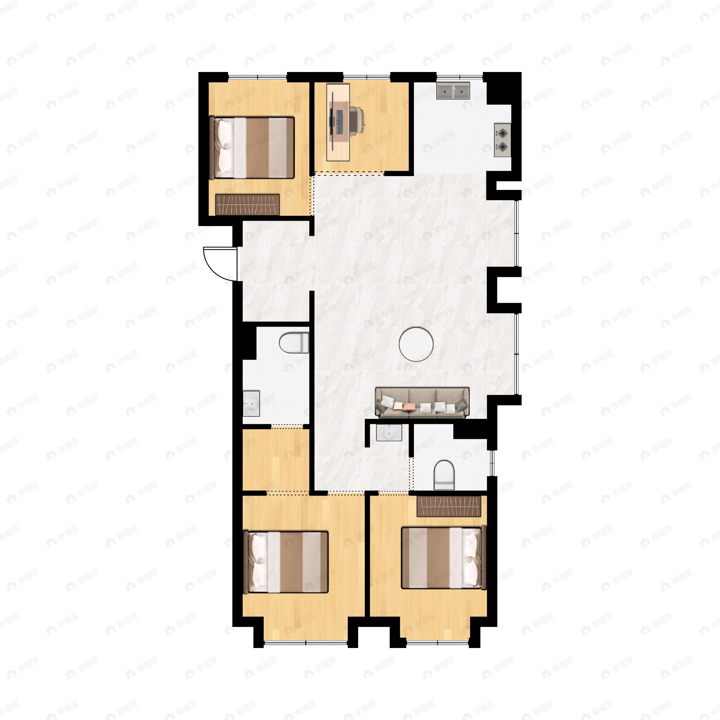 4室2厅2卫建面122平南户型图