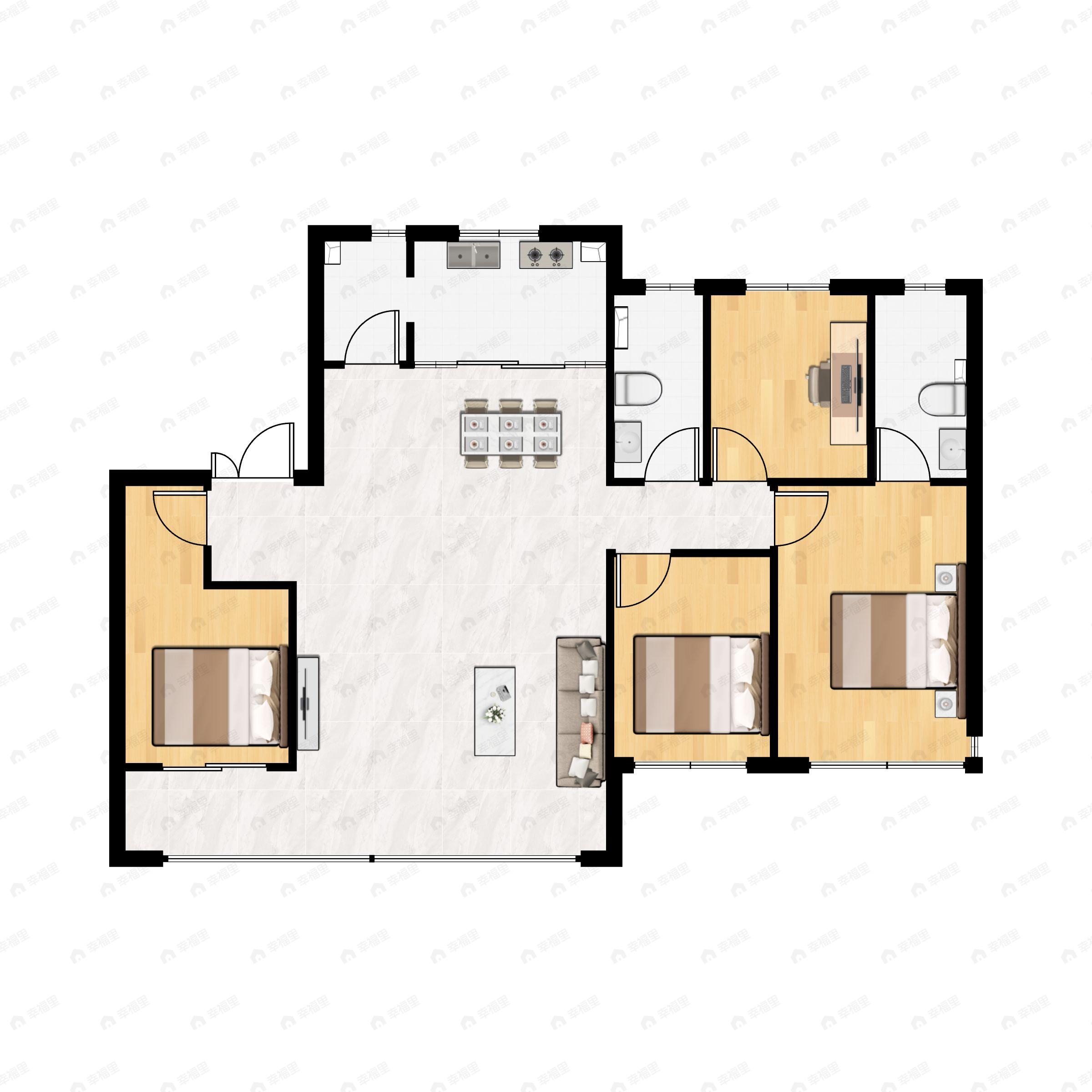 保利珑誉4室2厅2卫户型图