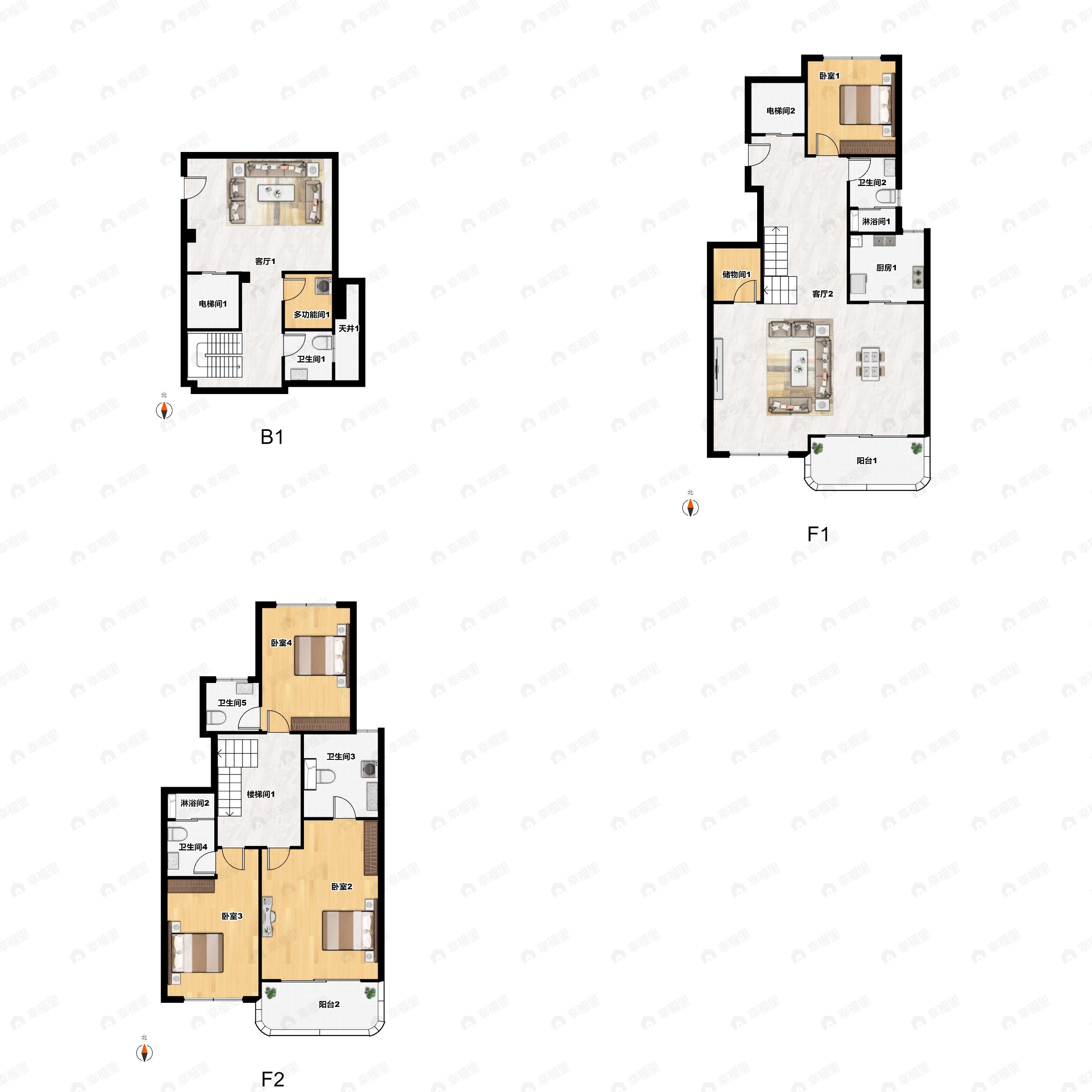4室2厅5卫建面250平户型图
