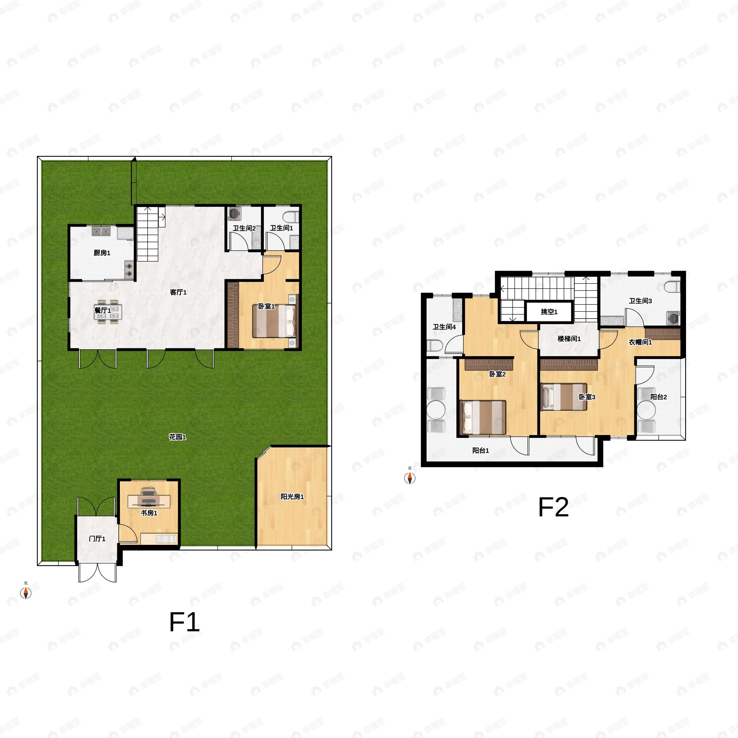 4室2厅4卫建面188平户型图