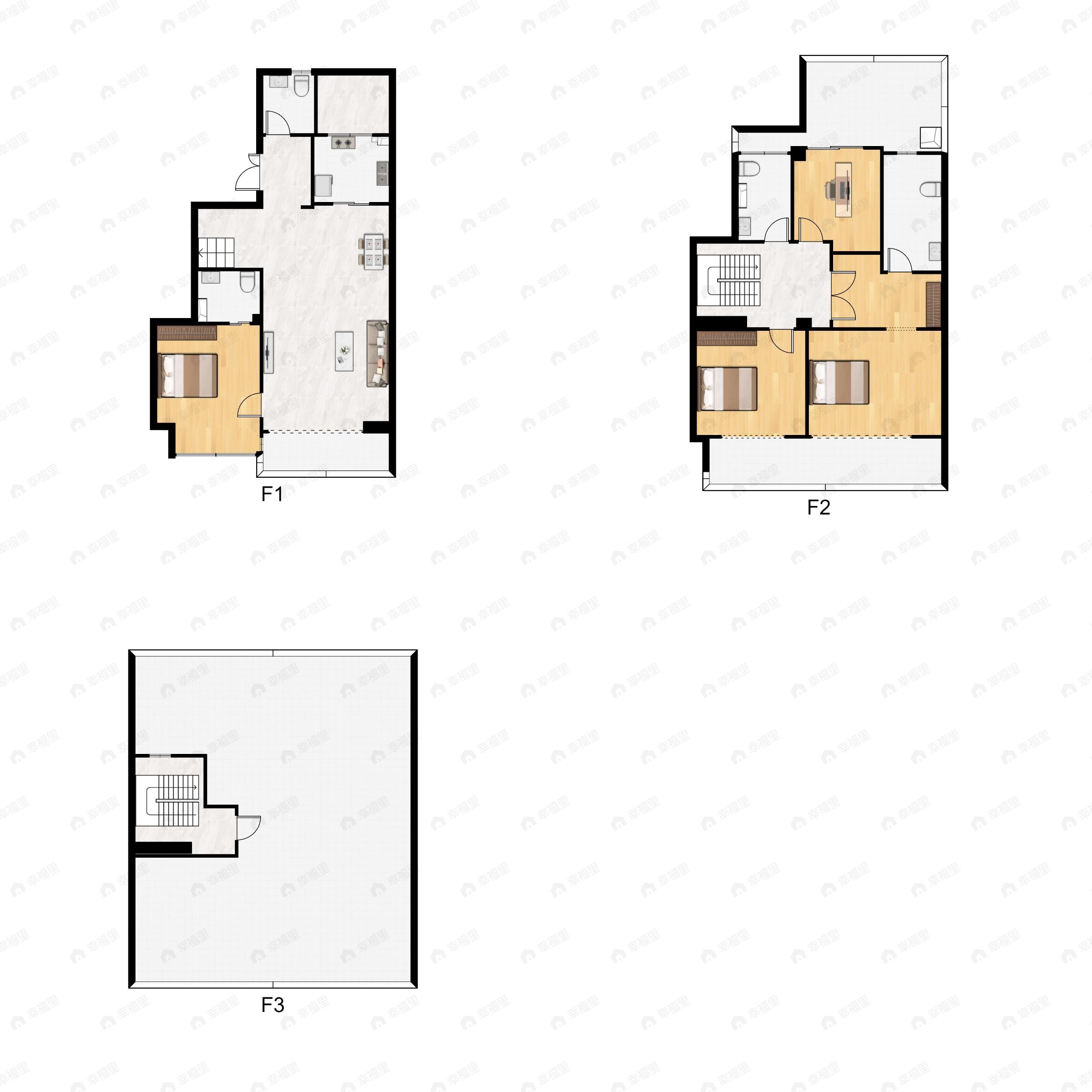 4室2厅4卫建面155平户型图