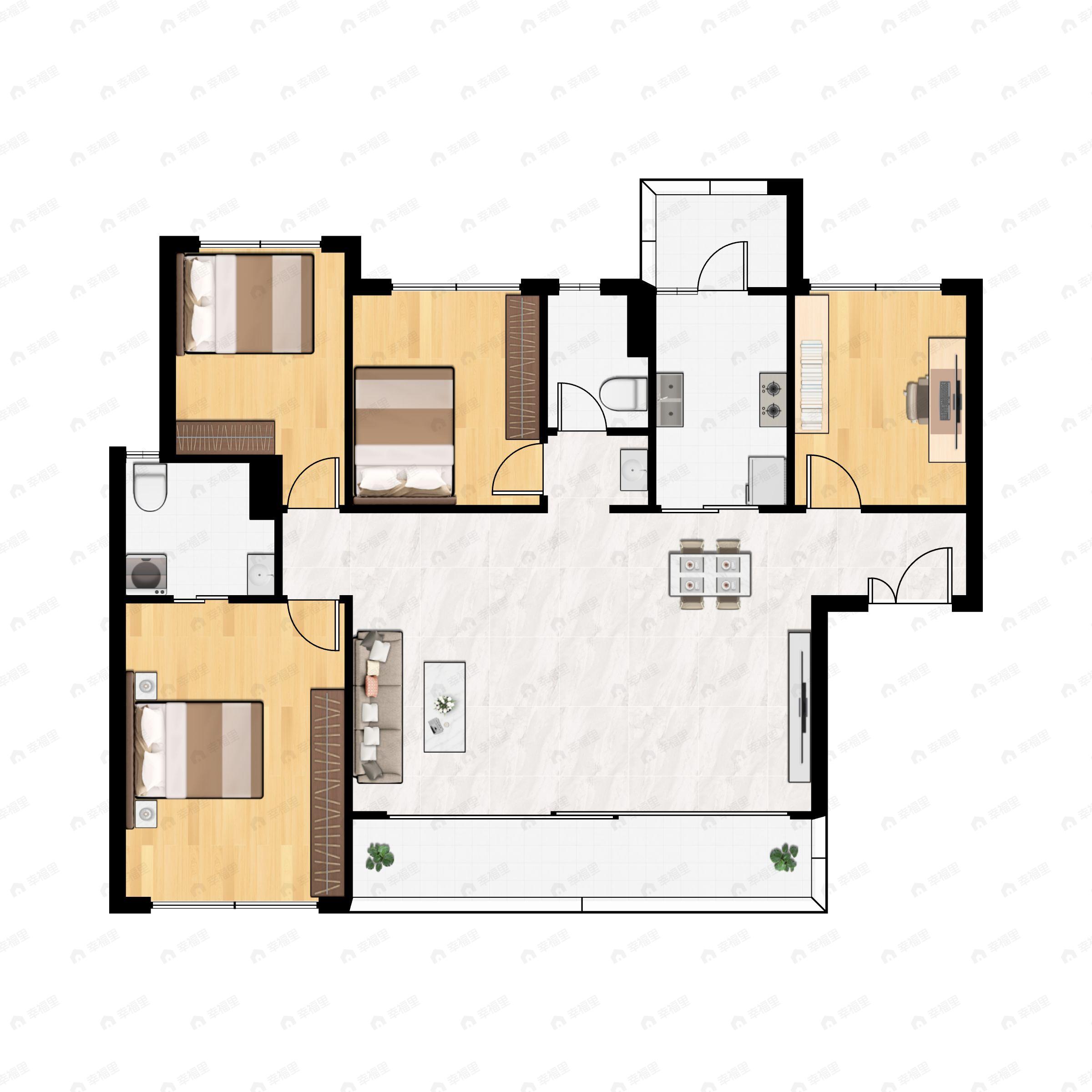 城投艺墅语湖4室2厅2卫户型图