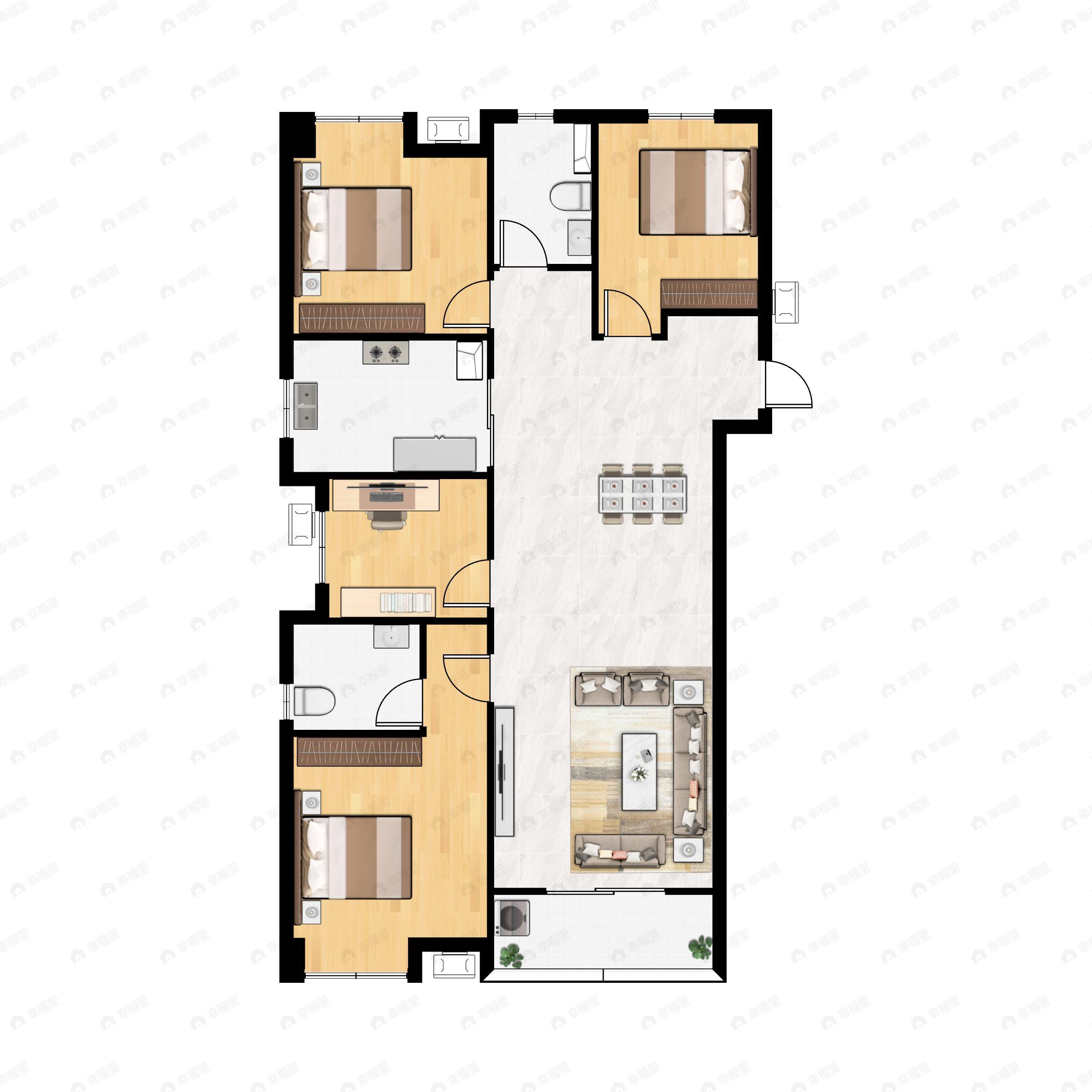 武地汉阳印象4室2厅2卫户型图