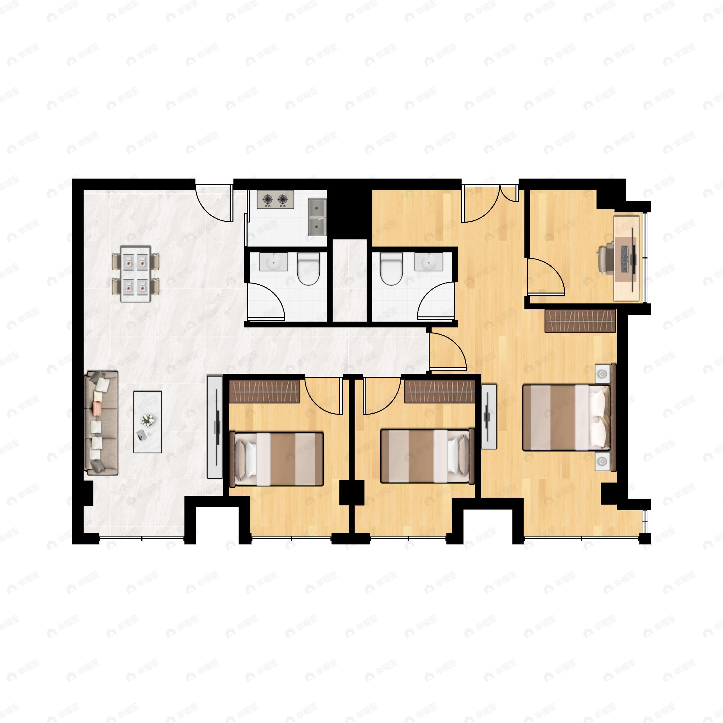 4室2厅2卫建面190平户型图