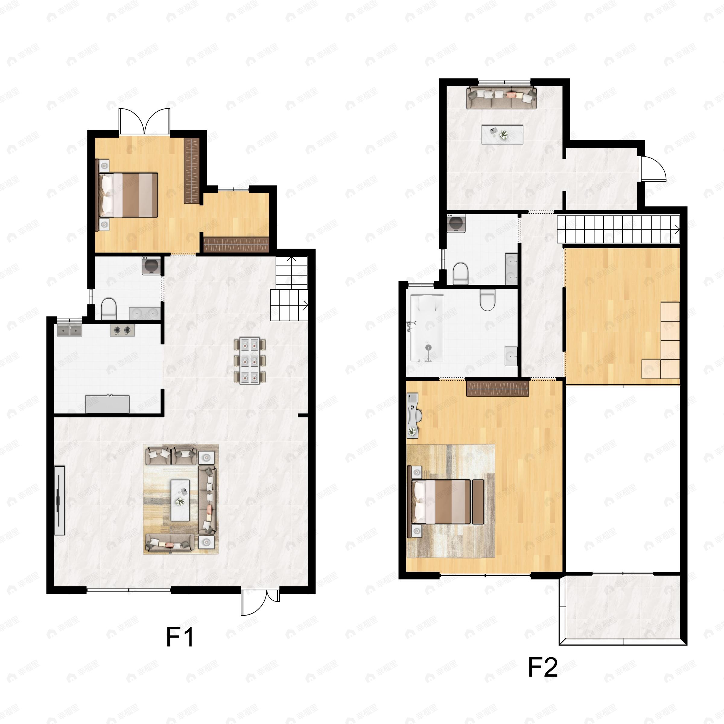 3室1厅3卫建面210m²南户型图