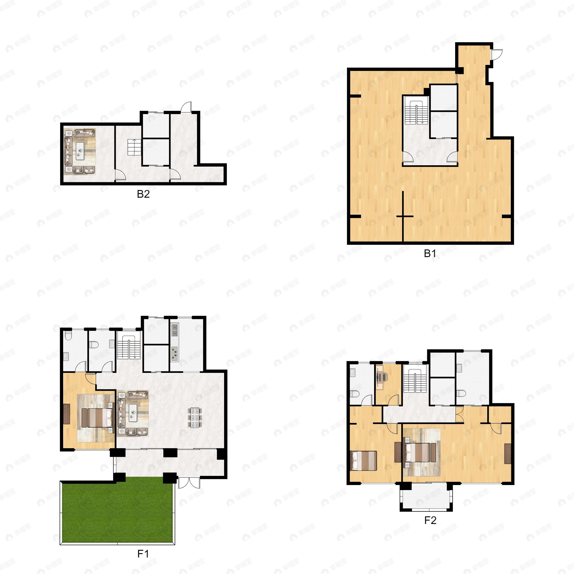 4室2厅4卫建面166平户型图