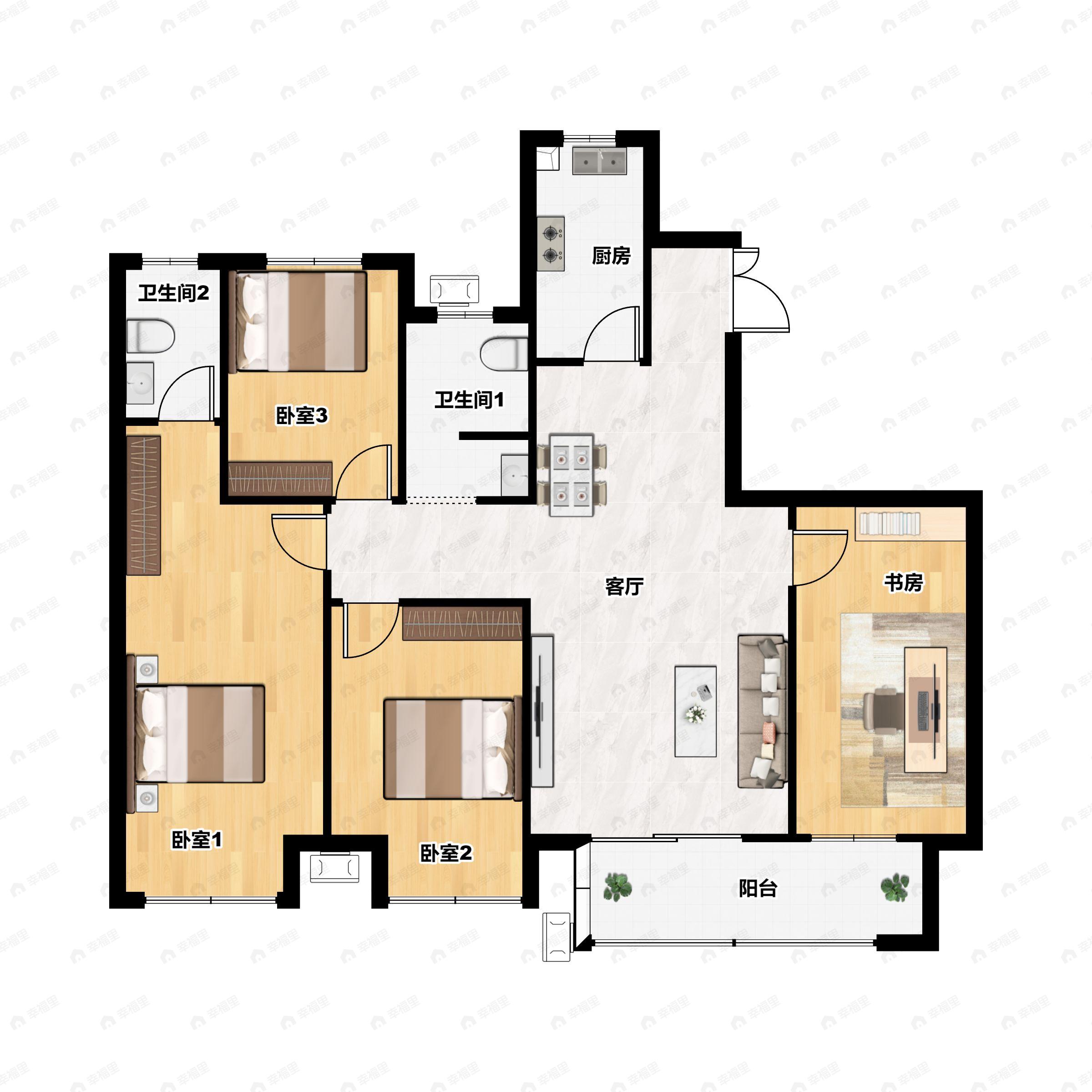 4室2厅2卫建面146平户型图