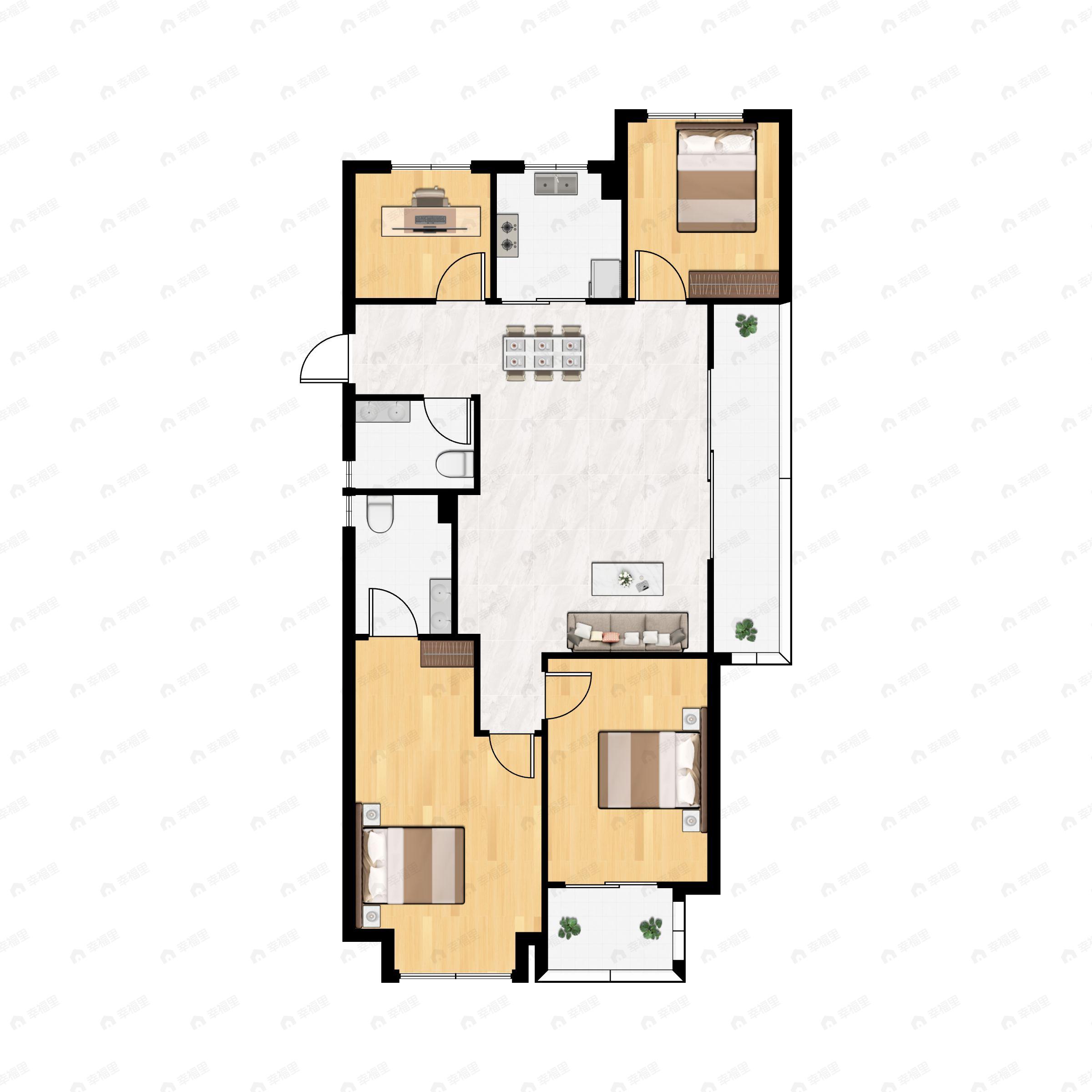 4室2厅2卫建面120平户型图
