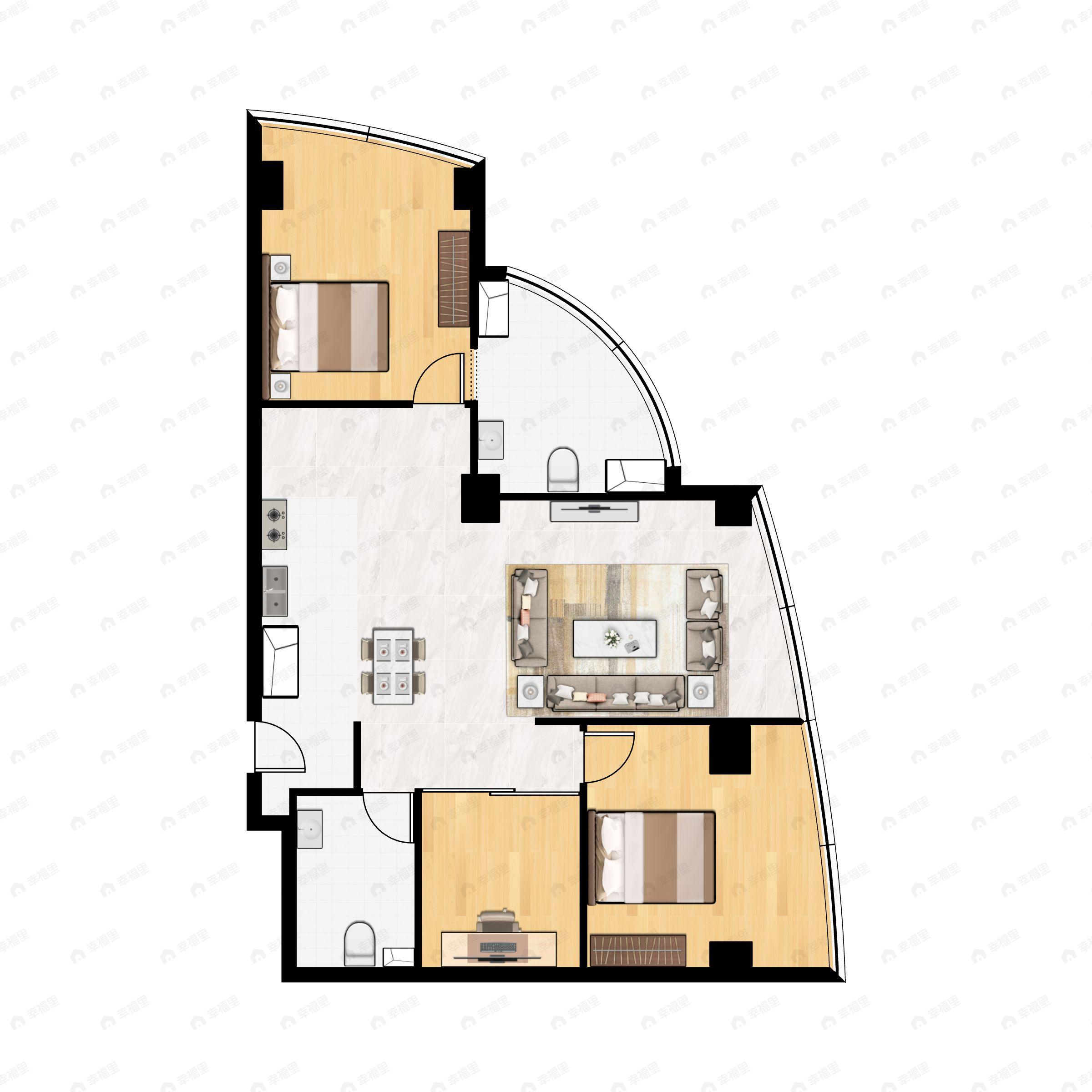 友谊天壤3室2厅2卫户型图