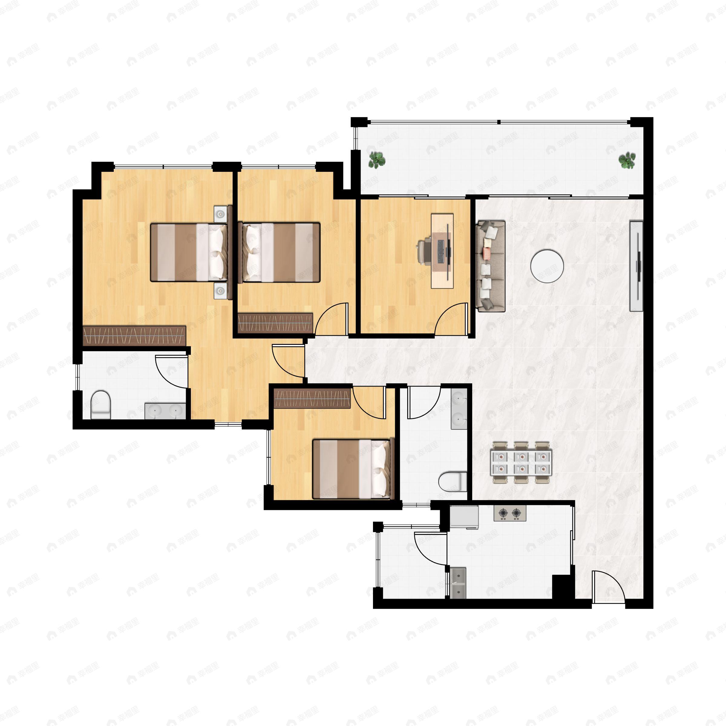 中海天府里4室2厅2卫户型图