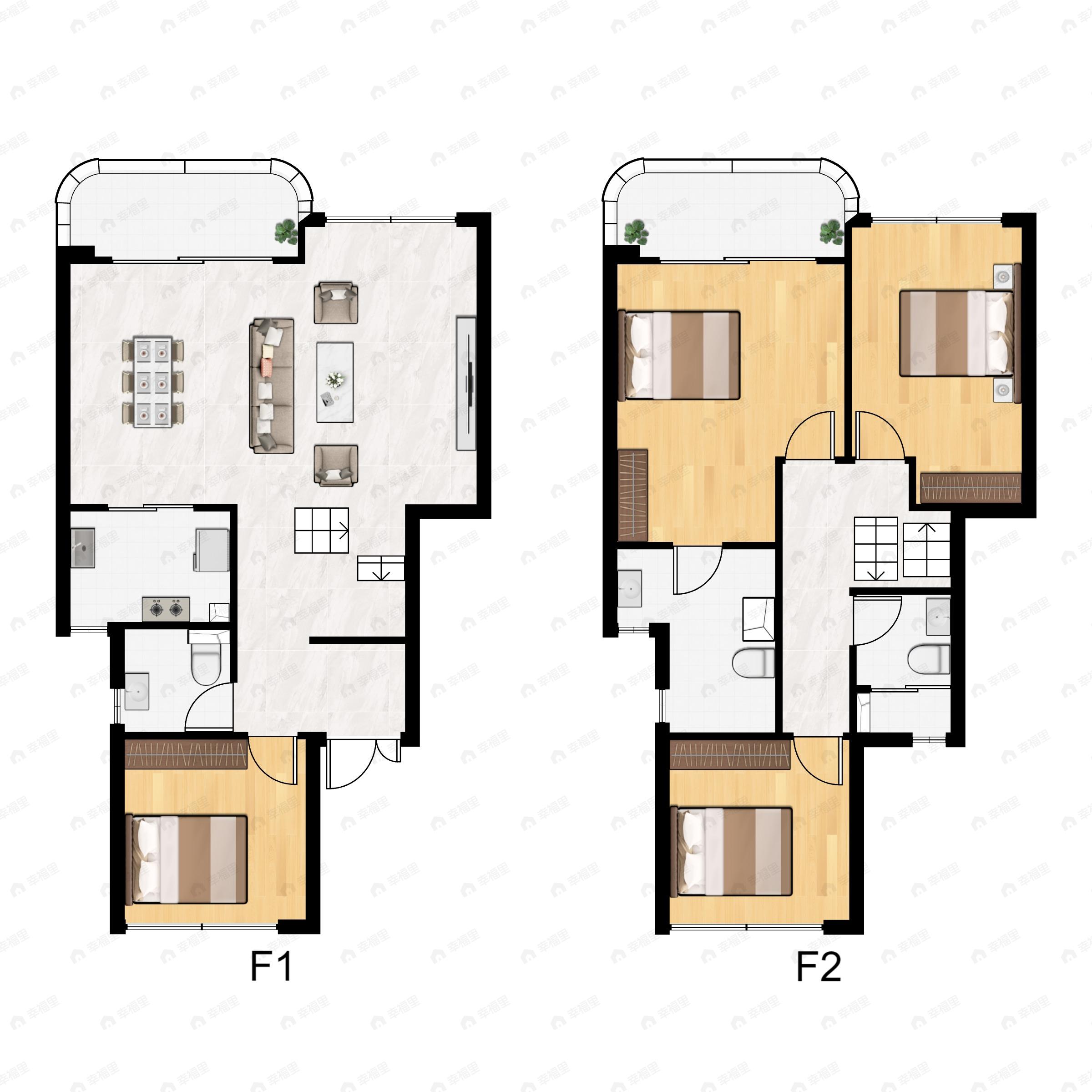 4室2厅3卫建面171平户型图