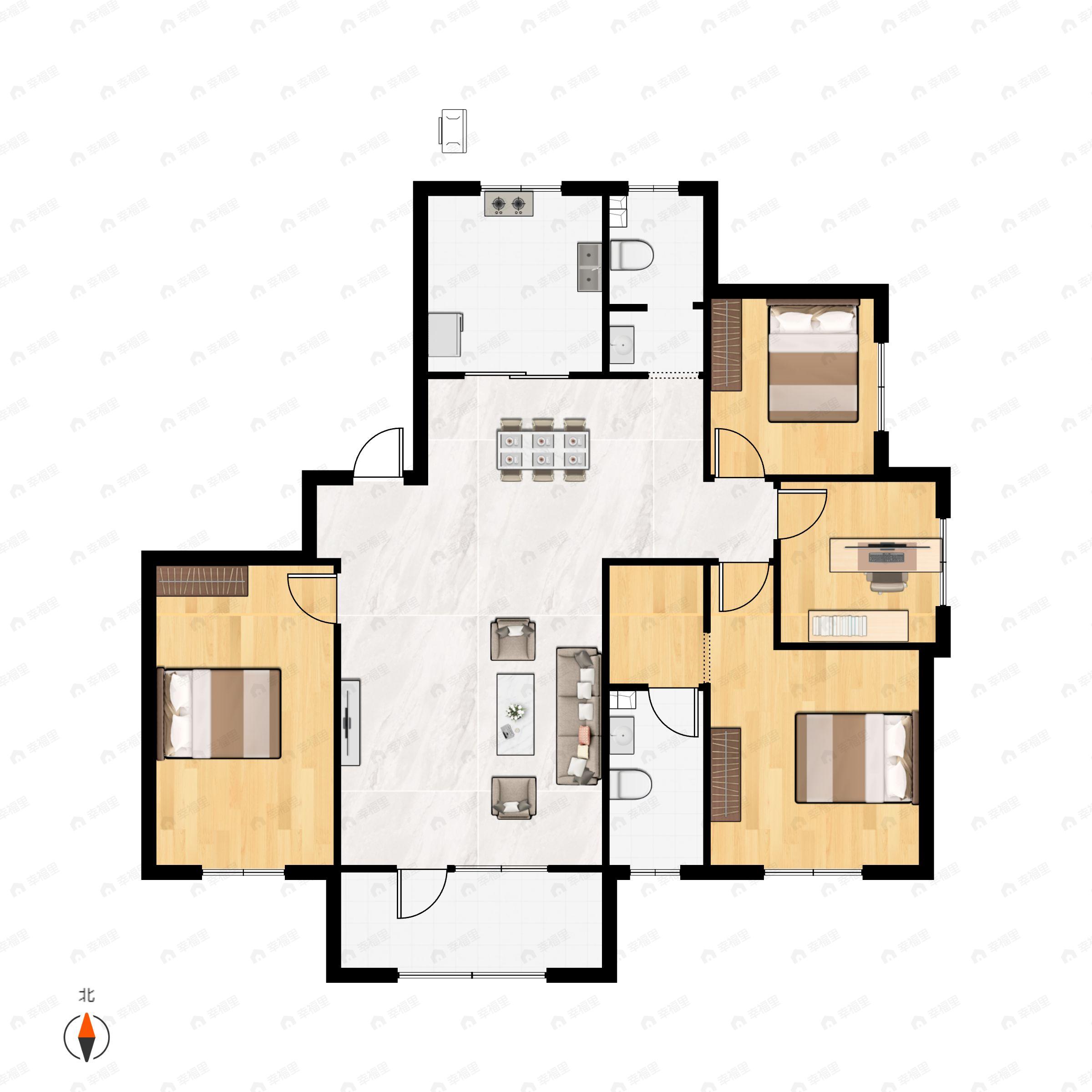 金沙滩壹号4室2厅2卫户型图