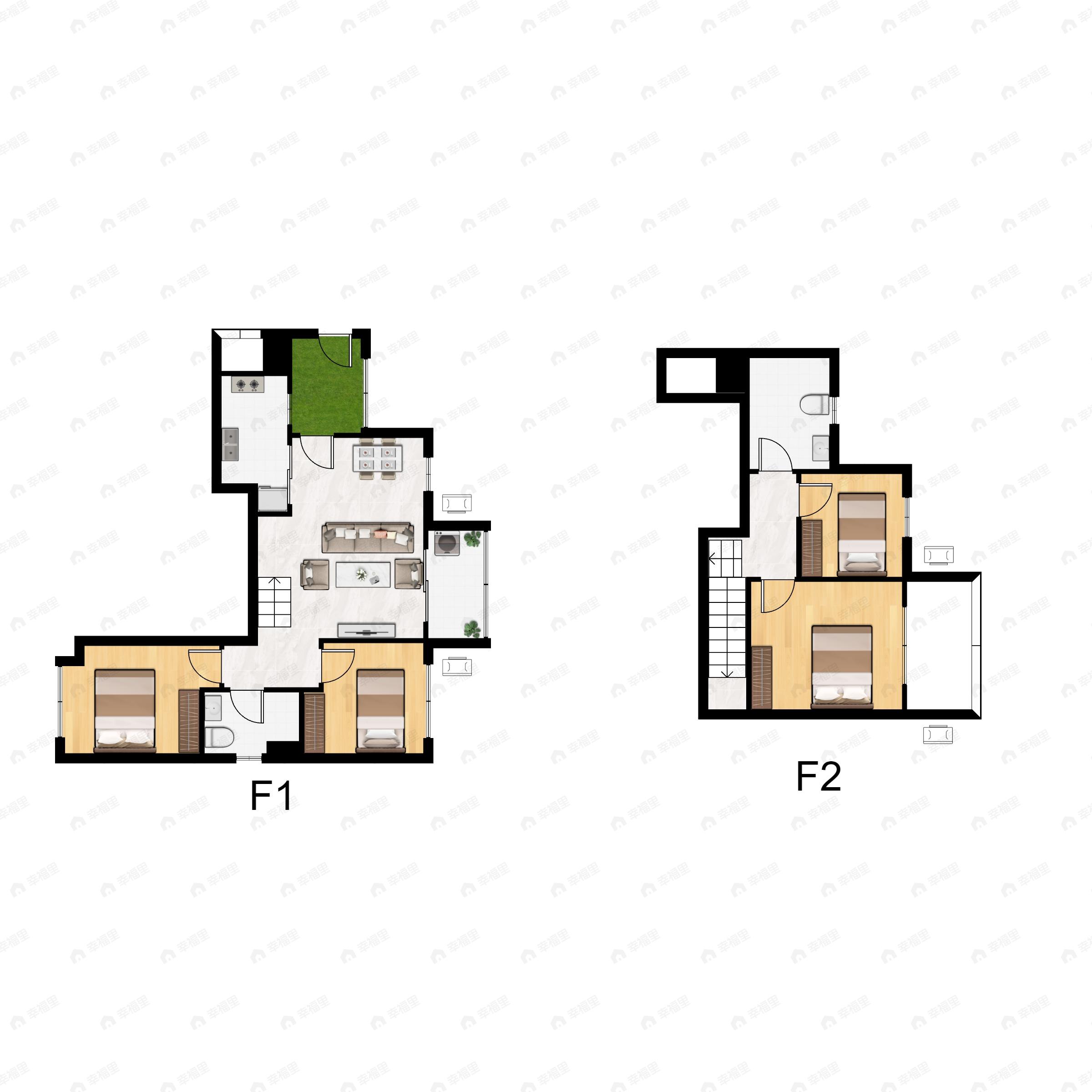 4室2厅2卫建面101平北|南户型图