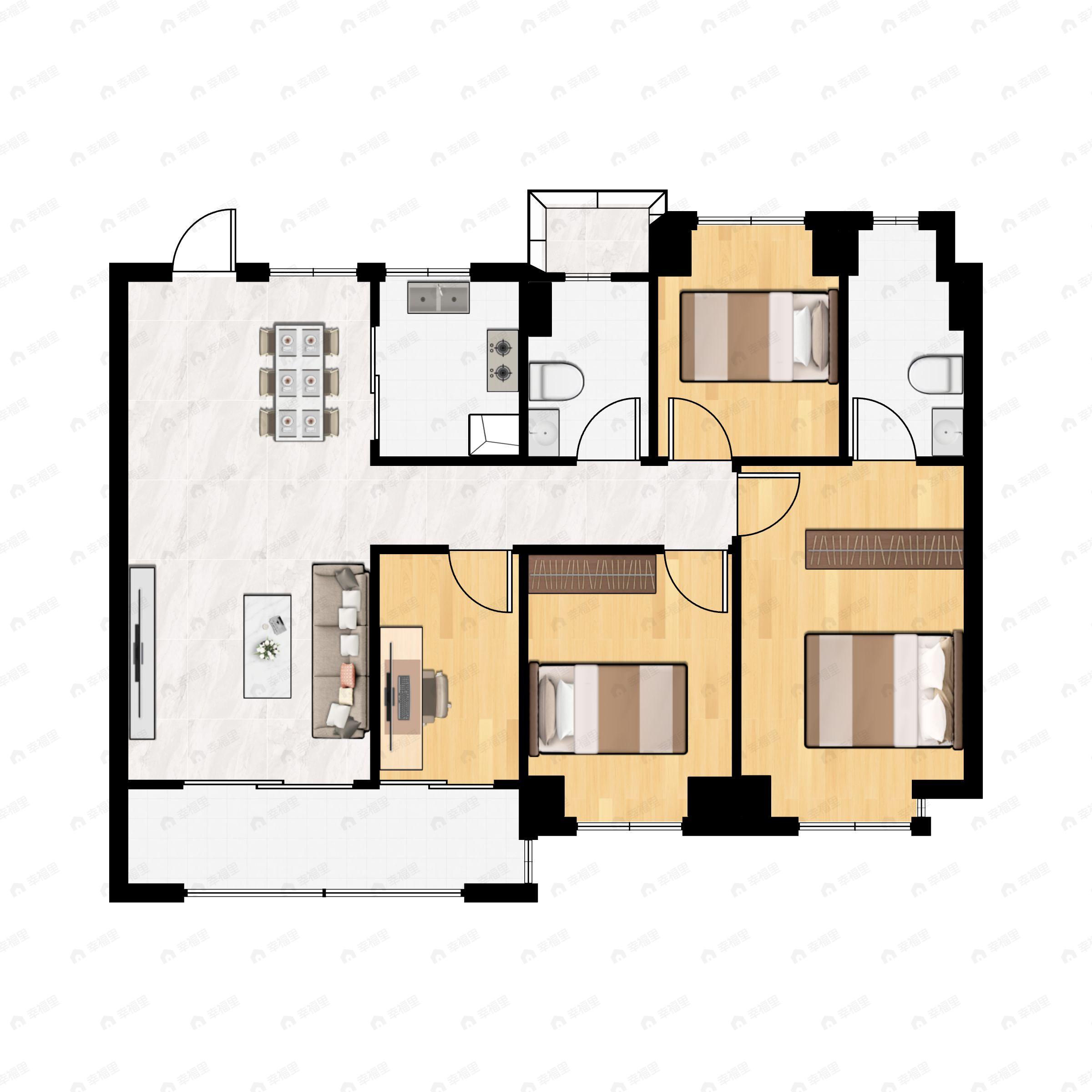 上宸云际4室2厅2卫户型图