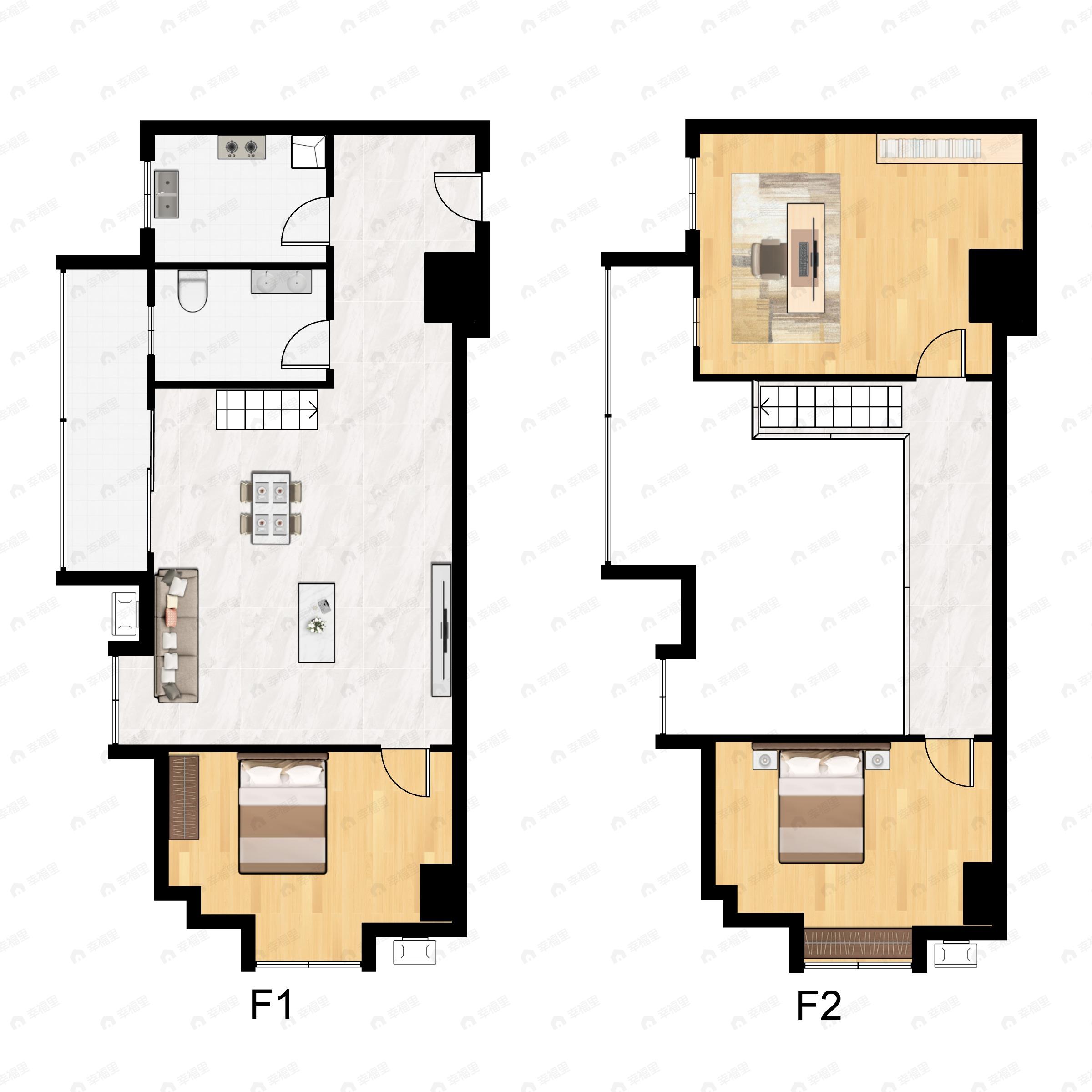 3室2厅1卫建面69平西|南户型图