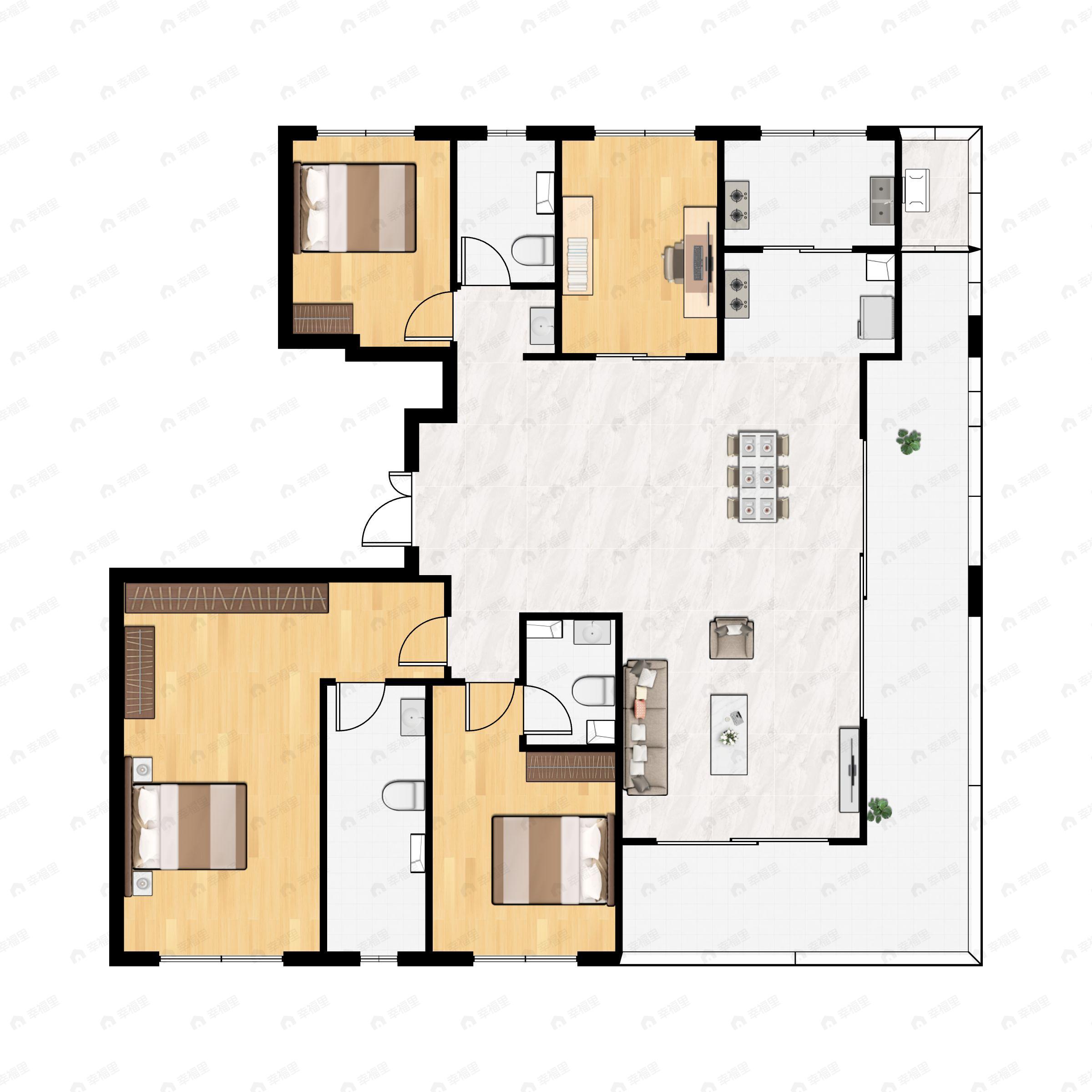 中科怡璟4室2厅3卫户型图