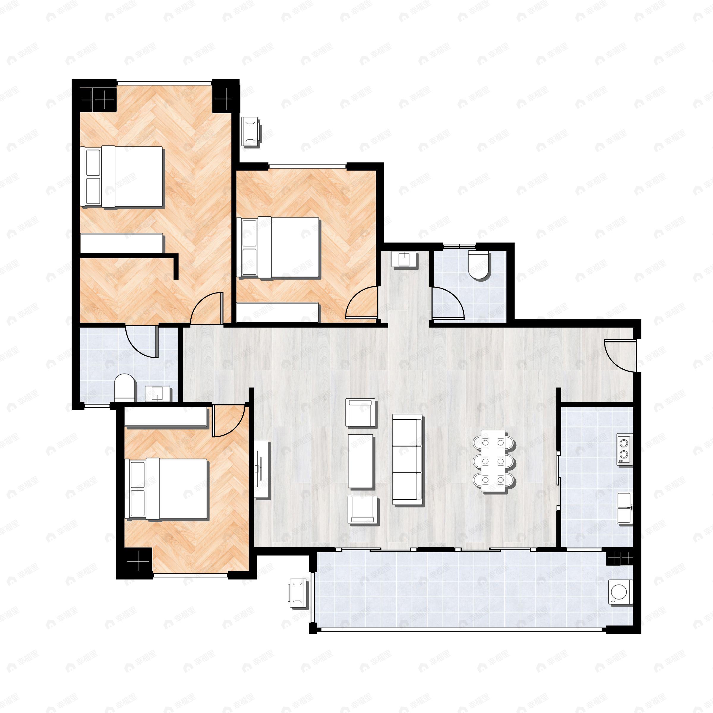 人居悦云庭3室2厅2卫户型图
