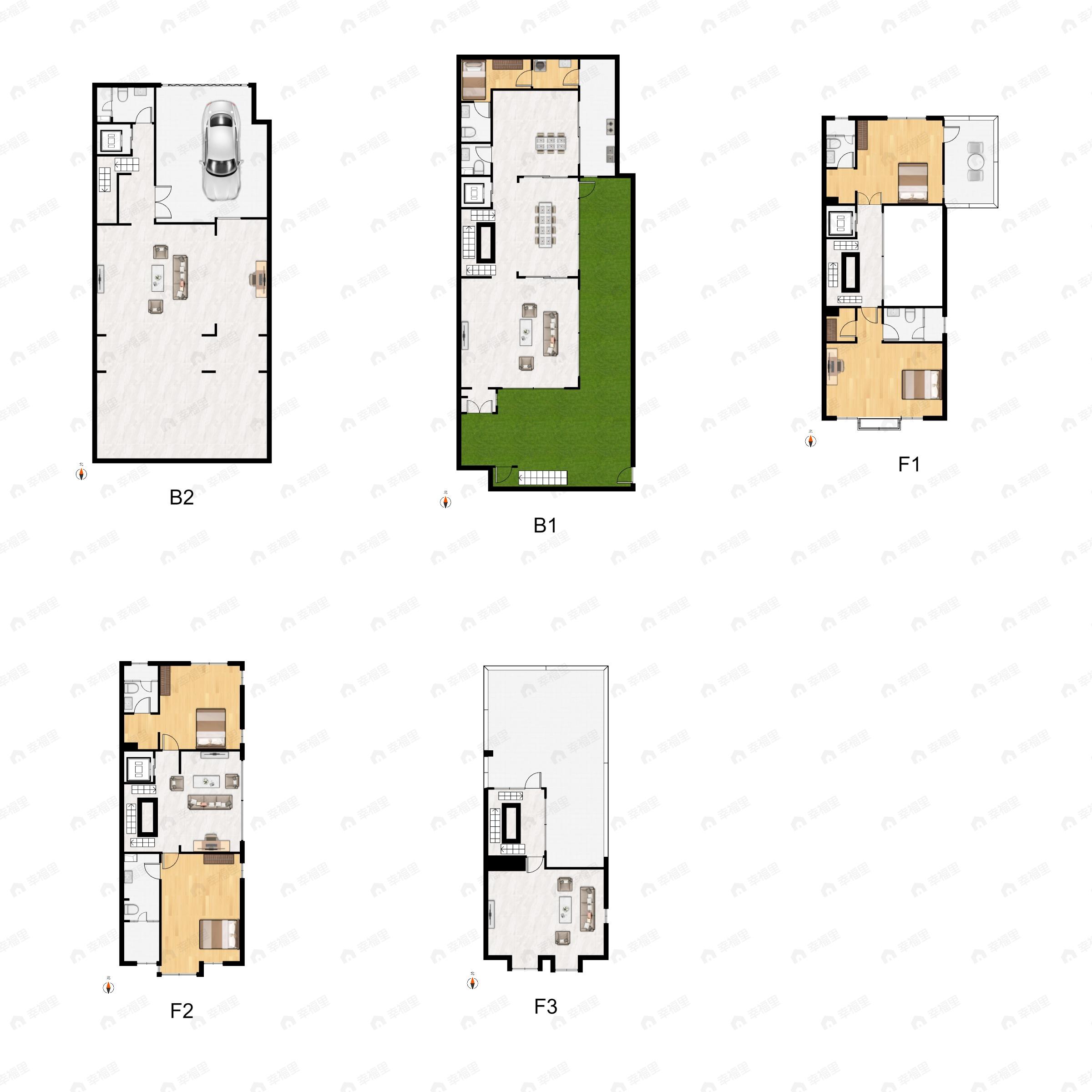 4室4厅6卫建面350平北|南户型图