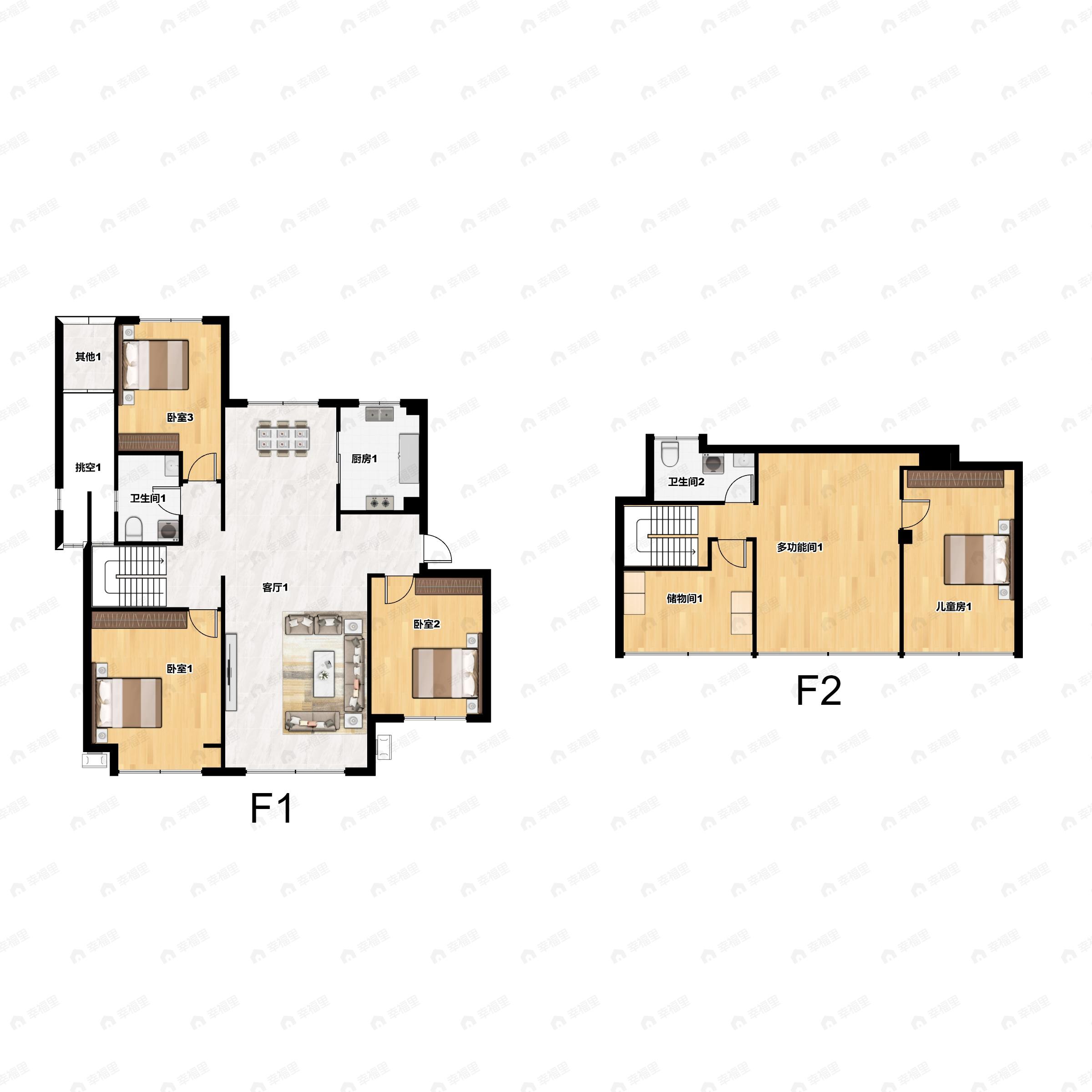 5室2厅2卫建面115平南|北户型图