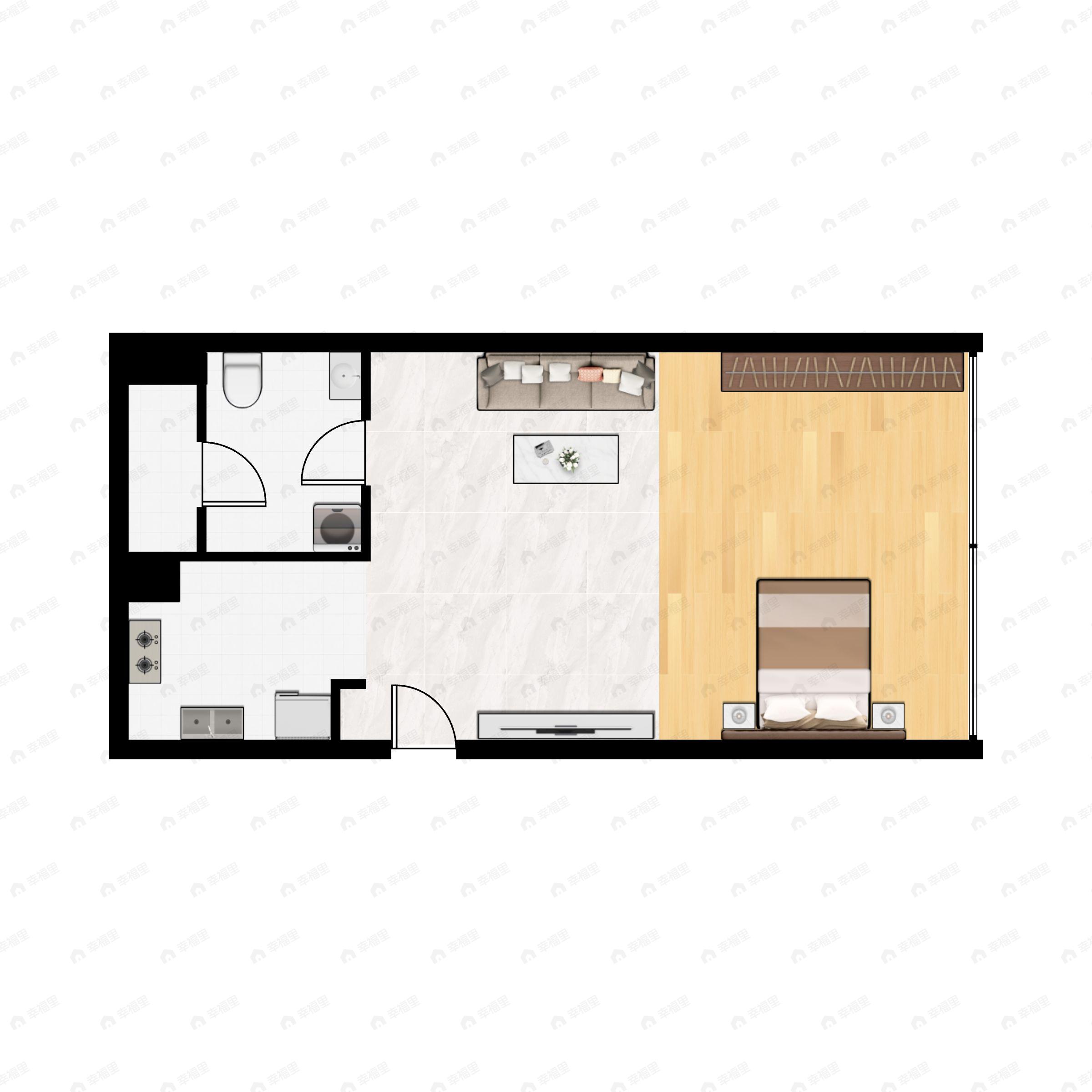 星海之上1室1厅1卫户型图