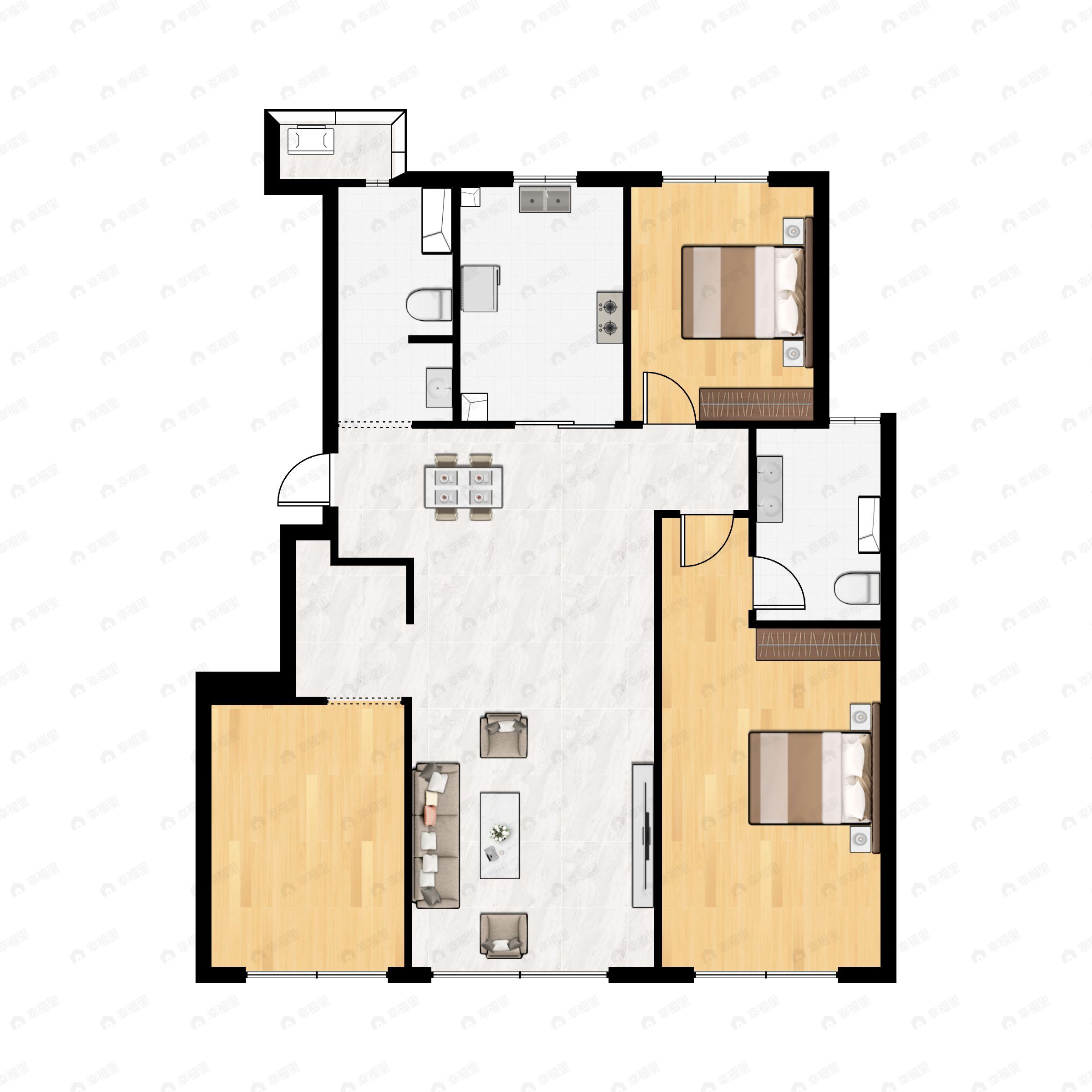 越秀星樾3室2厅2卫户型图