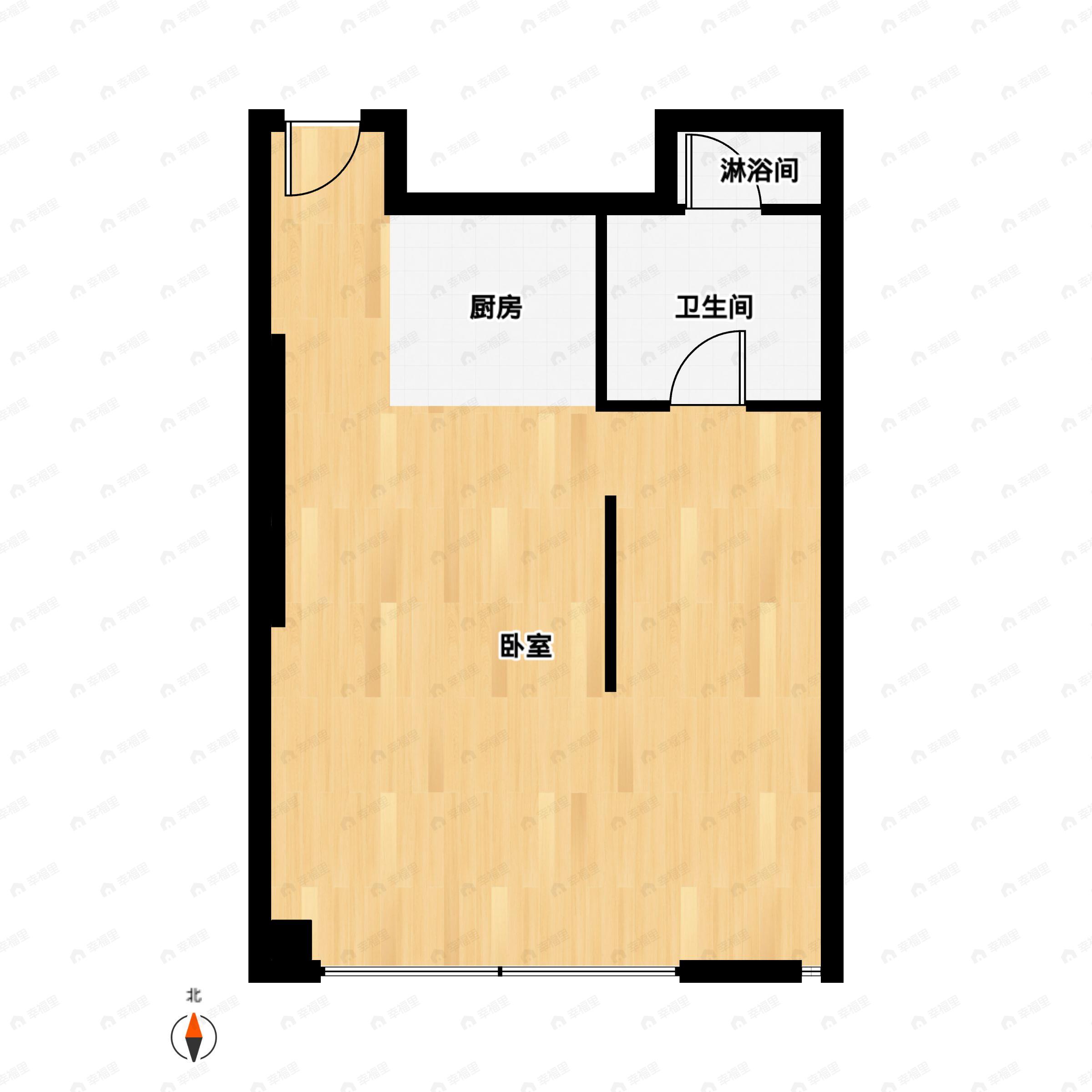1室1厅1卫建面78m²西户型图