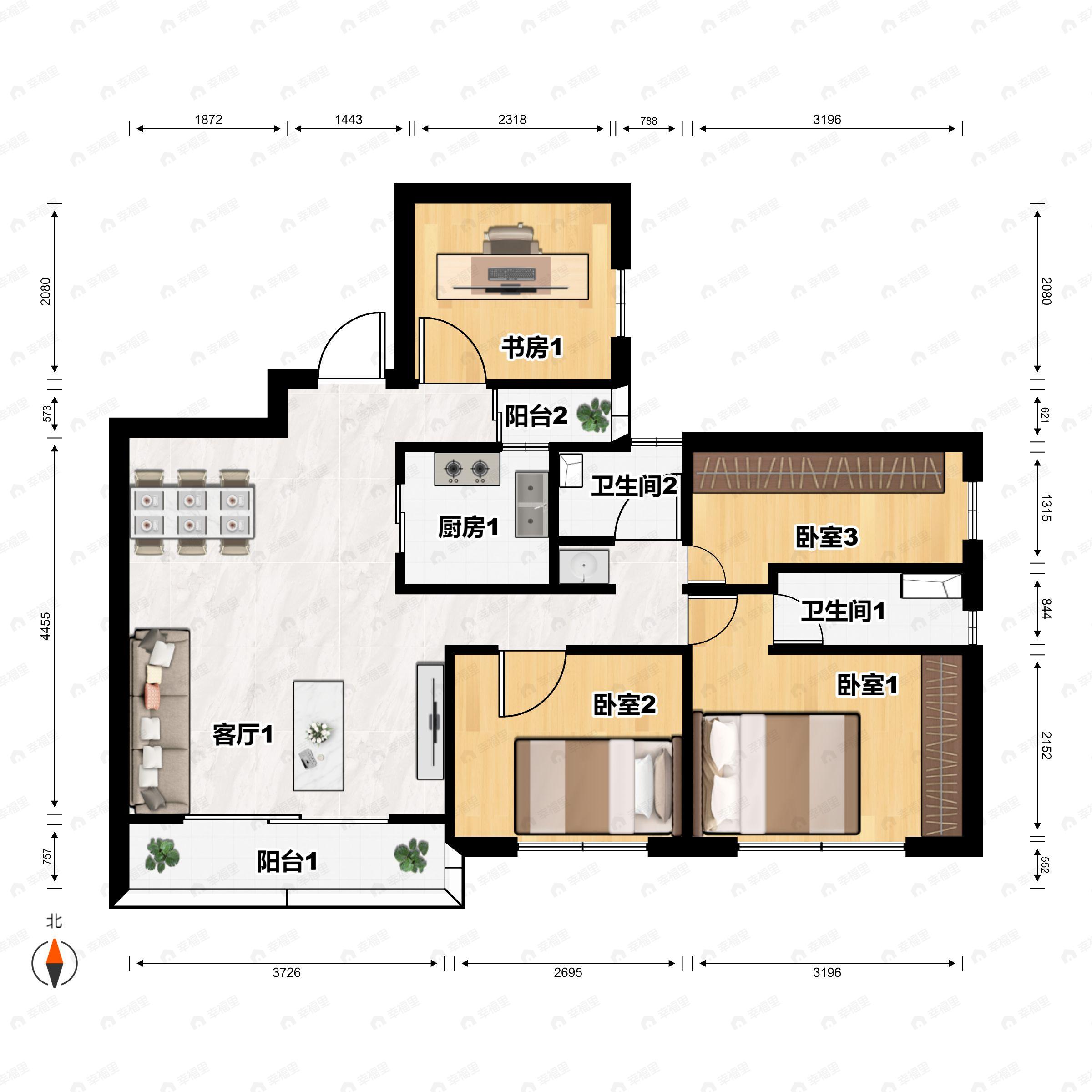 碧桂园茶马古镇4室2厅2卫户型图