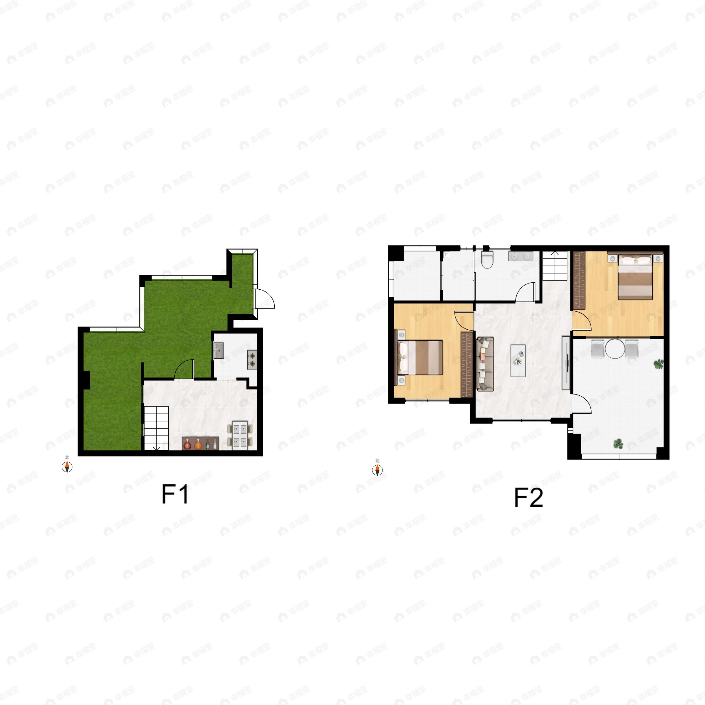 2室2厅1卫建面93平户型图