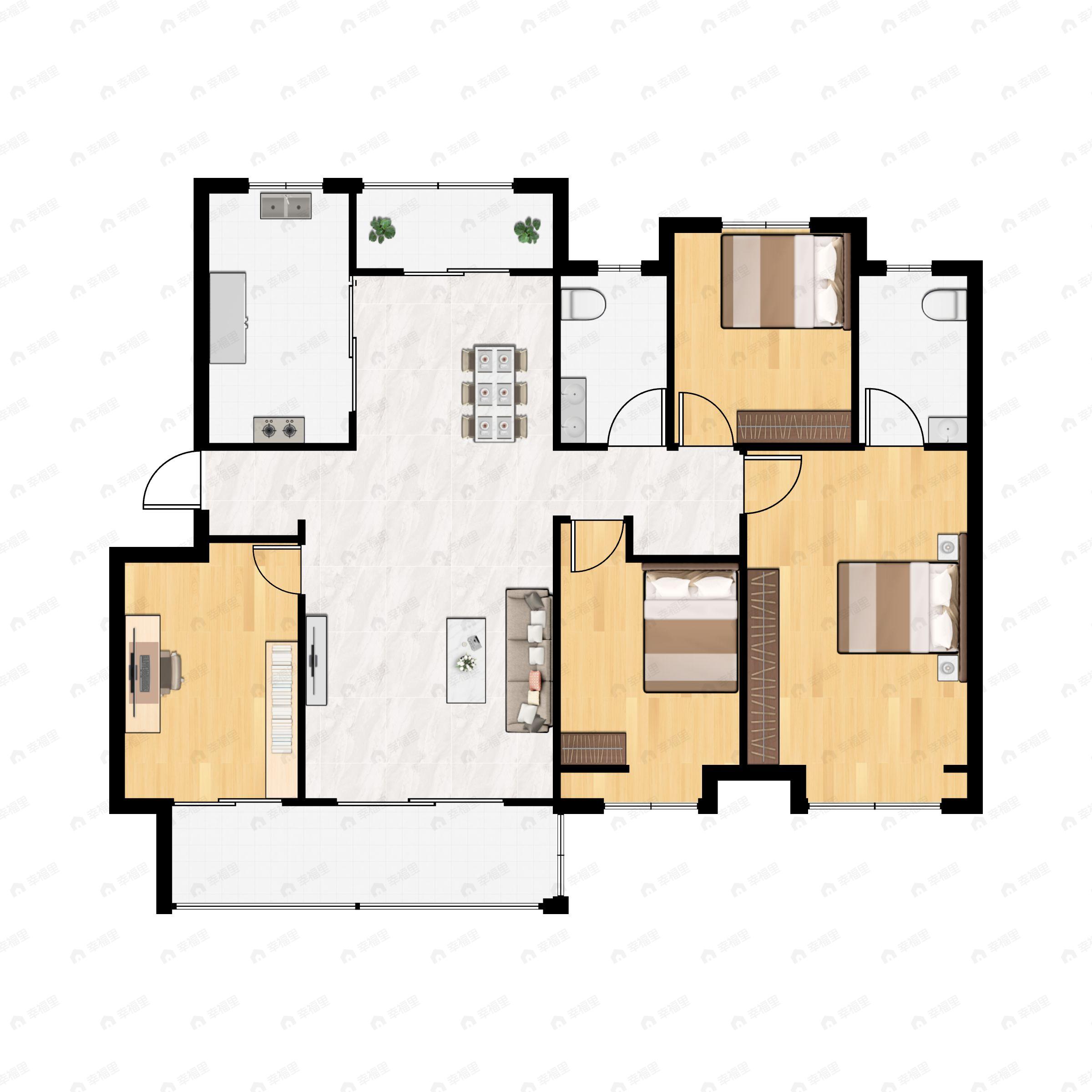 祥生未来城4室2厅2卫户型图