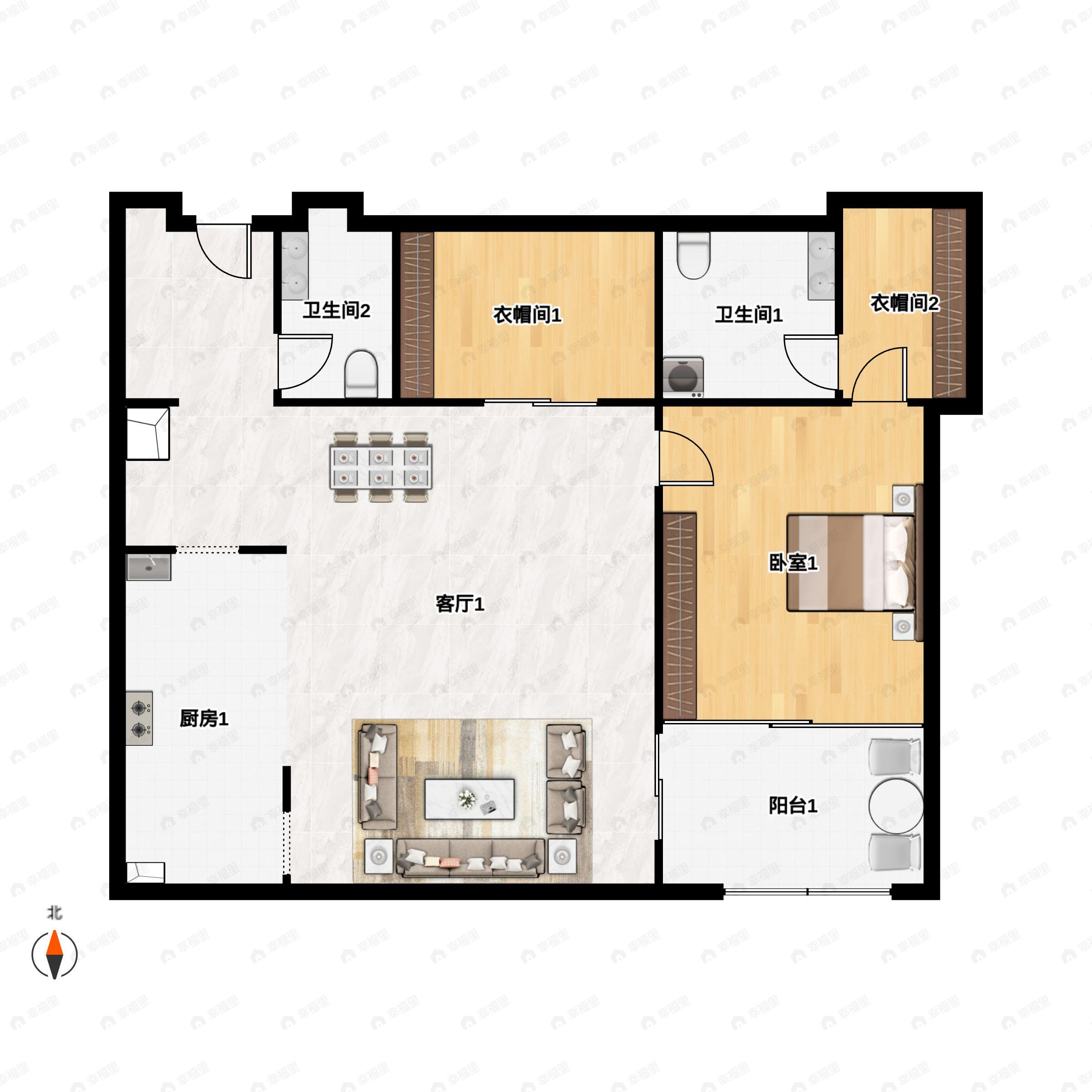 丽苑太和2室2厅2卫户型图
