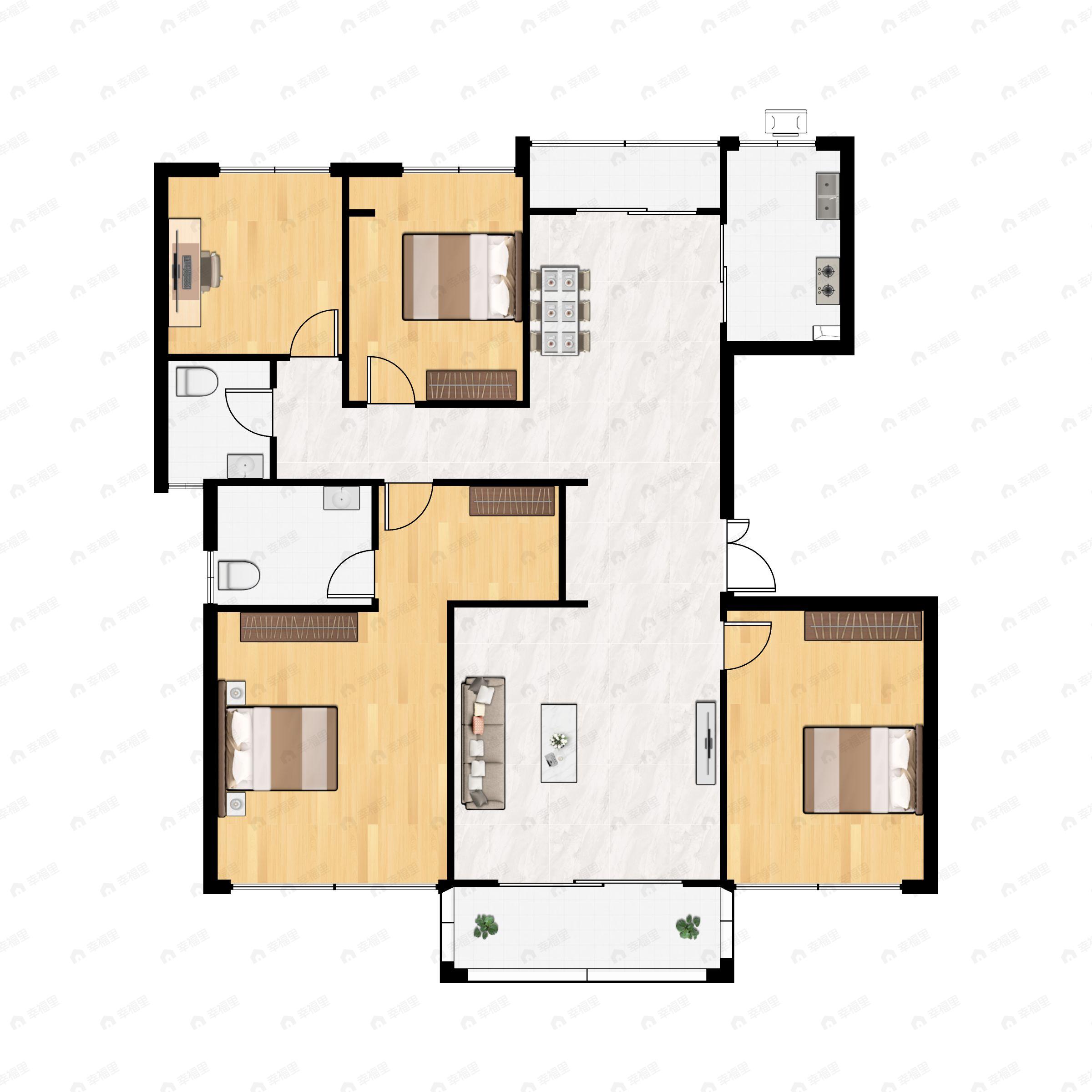 金隅上城郡4室2厅2卫户型图