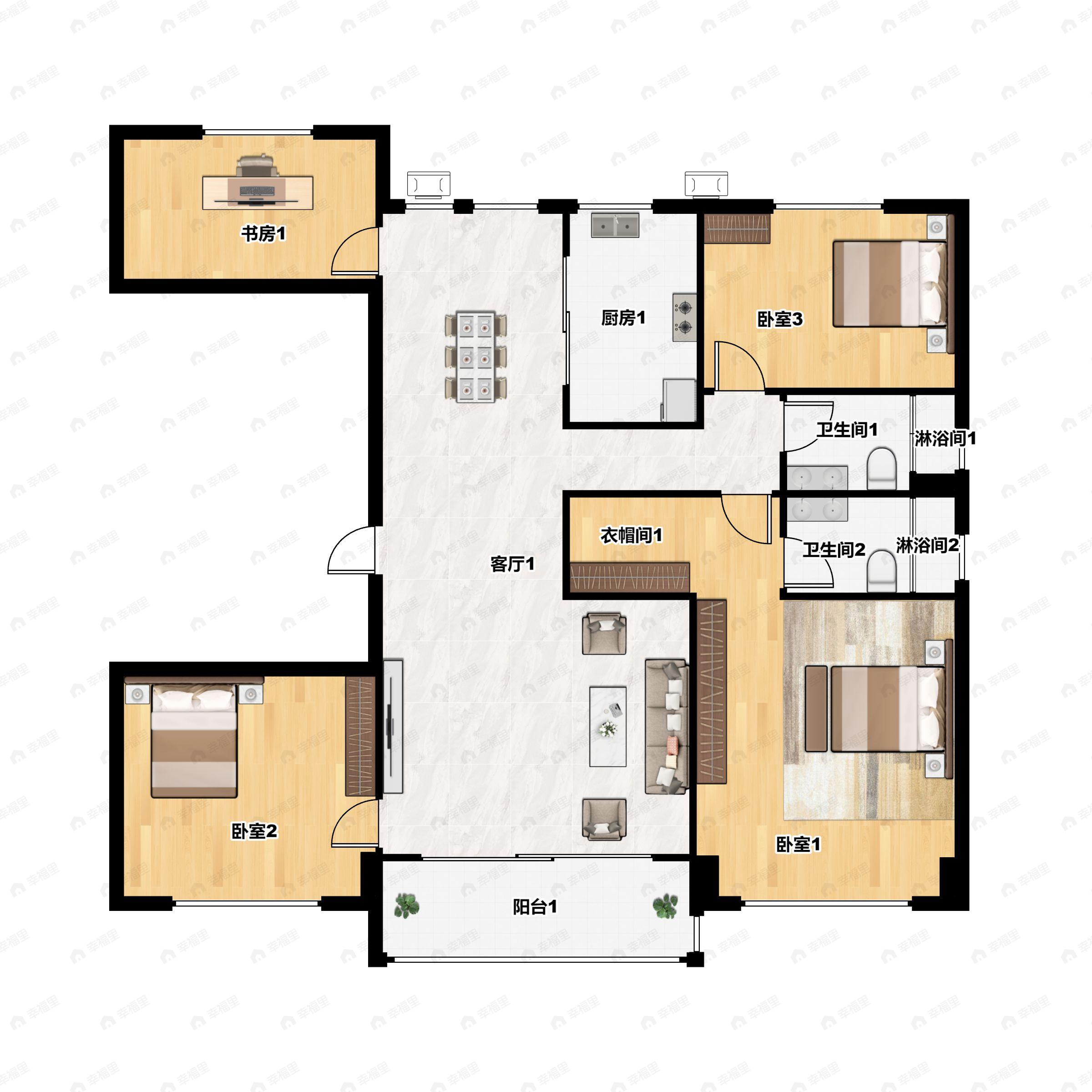 碧桂园中央公园4室2厅2卫户型图