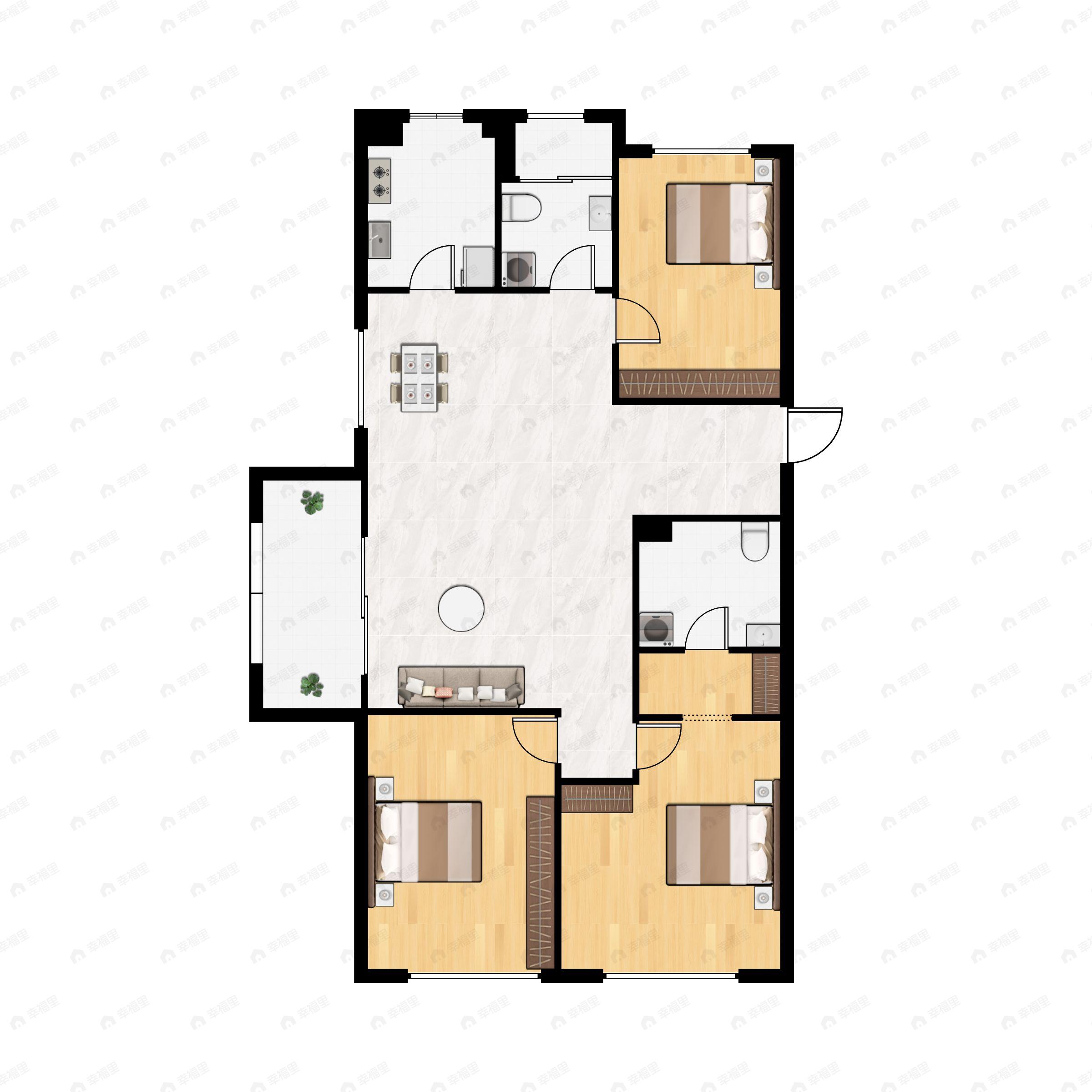 盛澳金尊府3室2厅2卫户型图