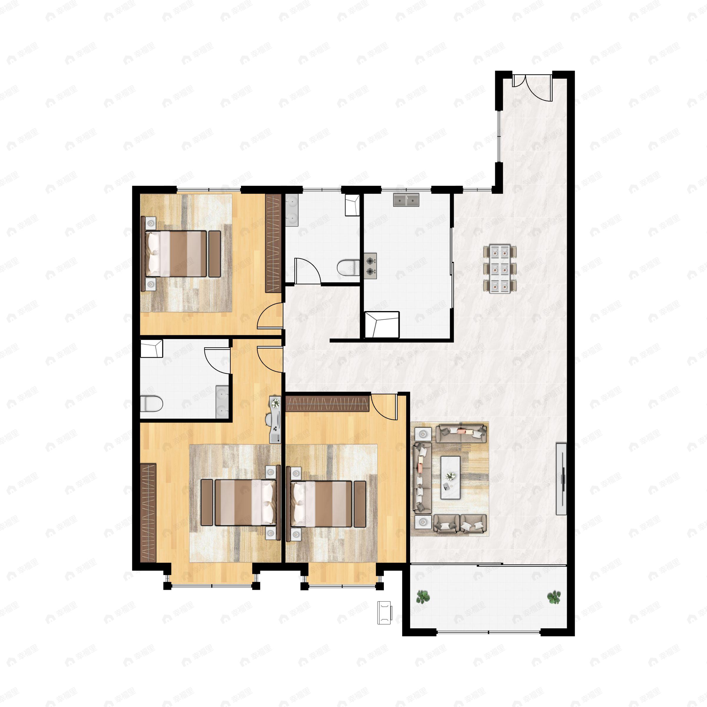 3室2厅2卫建面120平undefined户型图