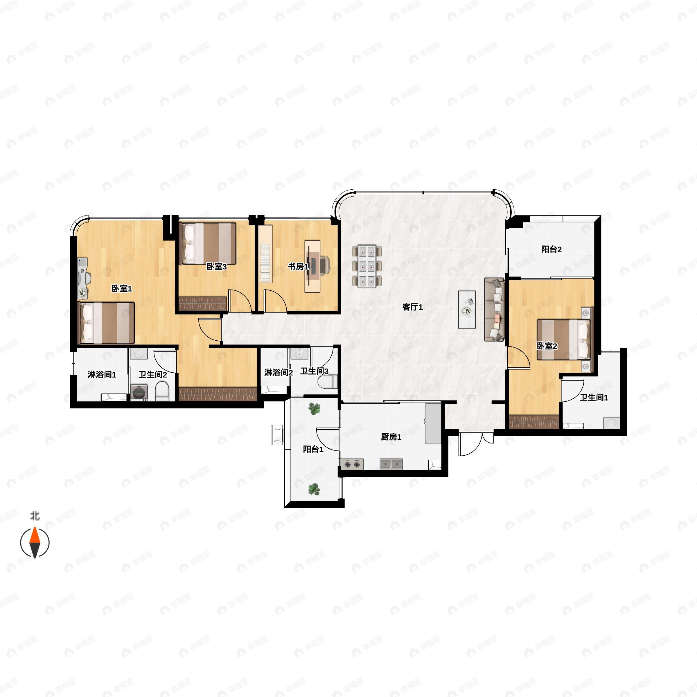 观宸4室2厅3卫户型图