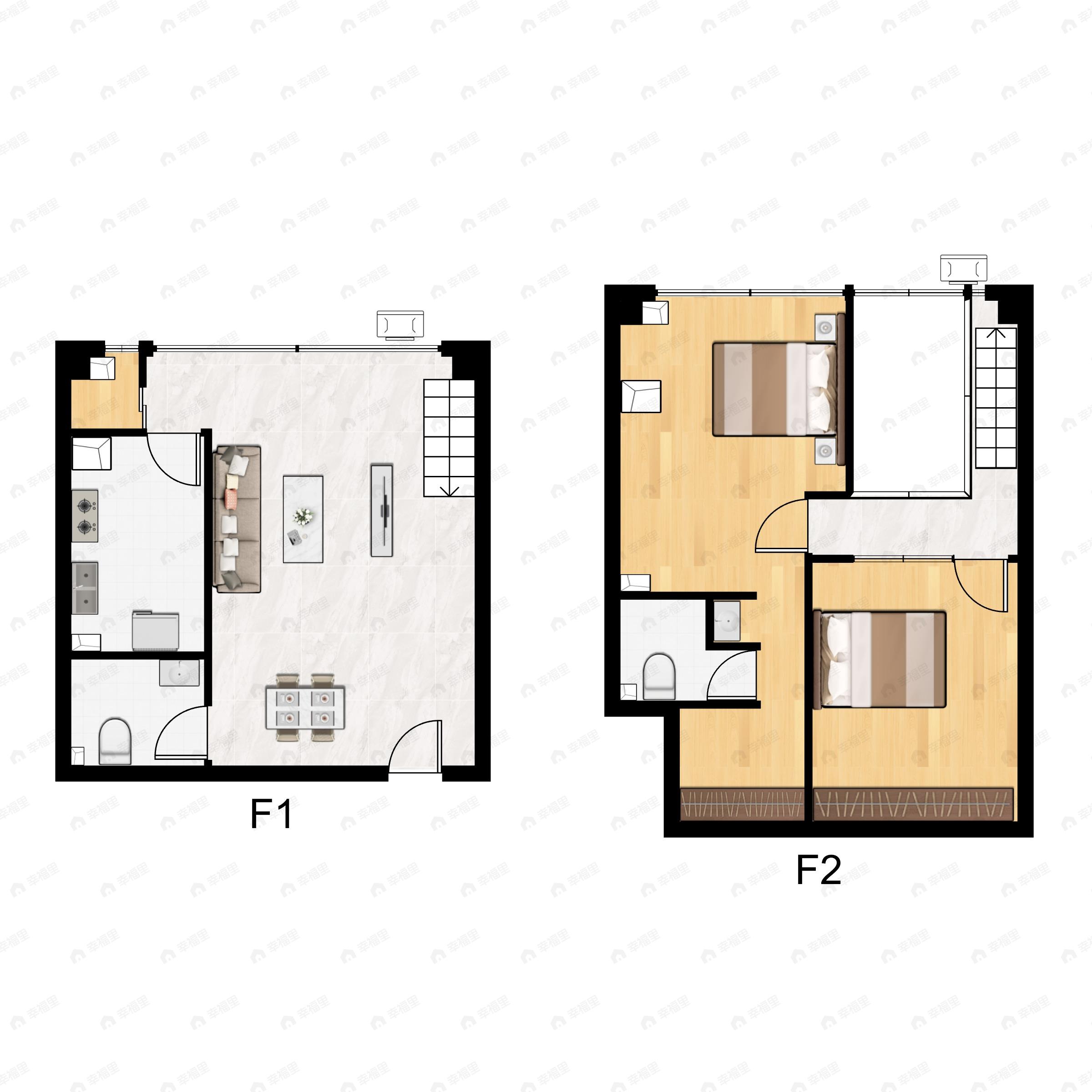IFC国际金融中心2室1厅2卫户型图