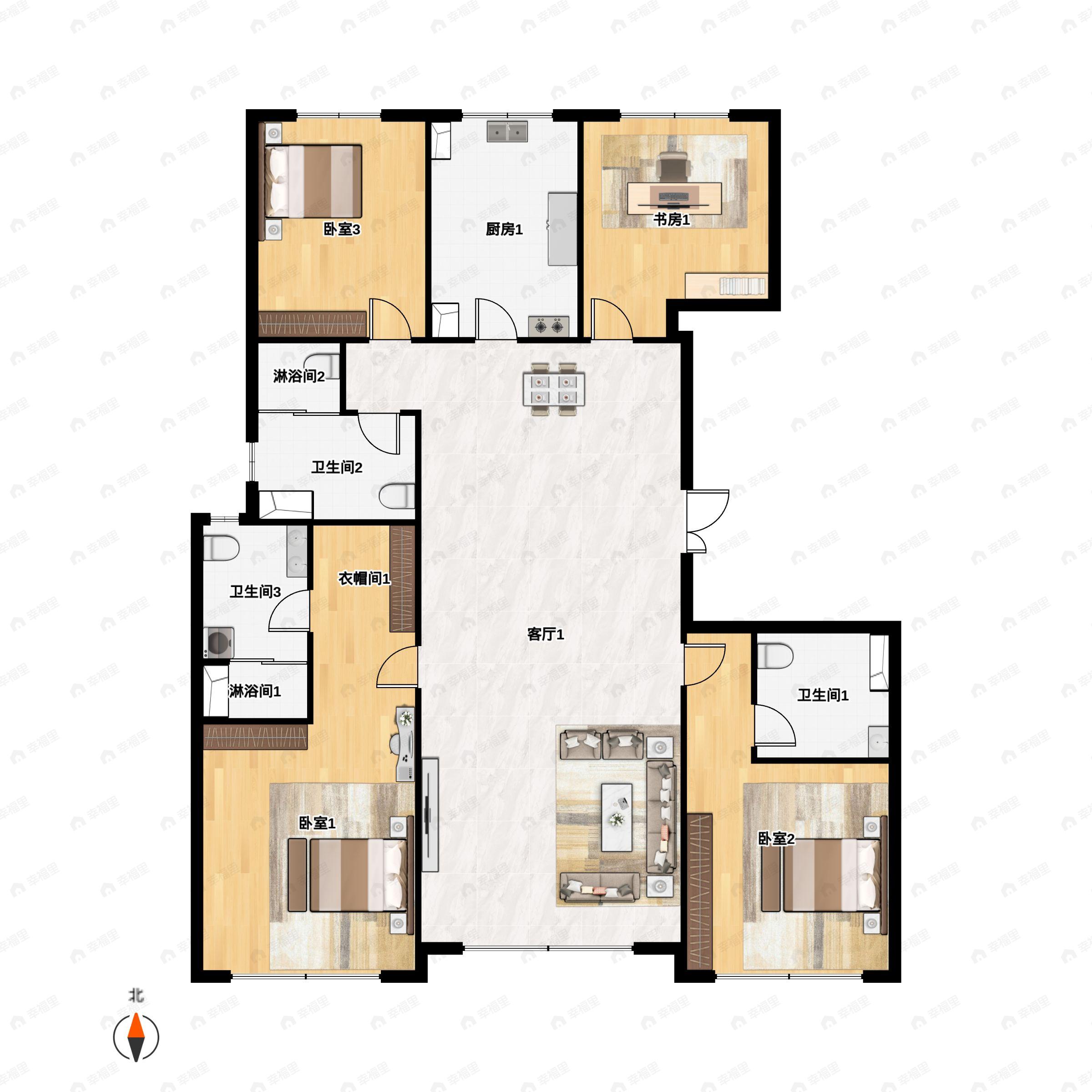 融创壹号院4室2厅3卫户型图