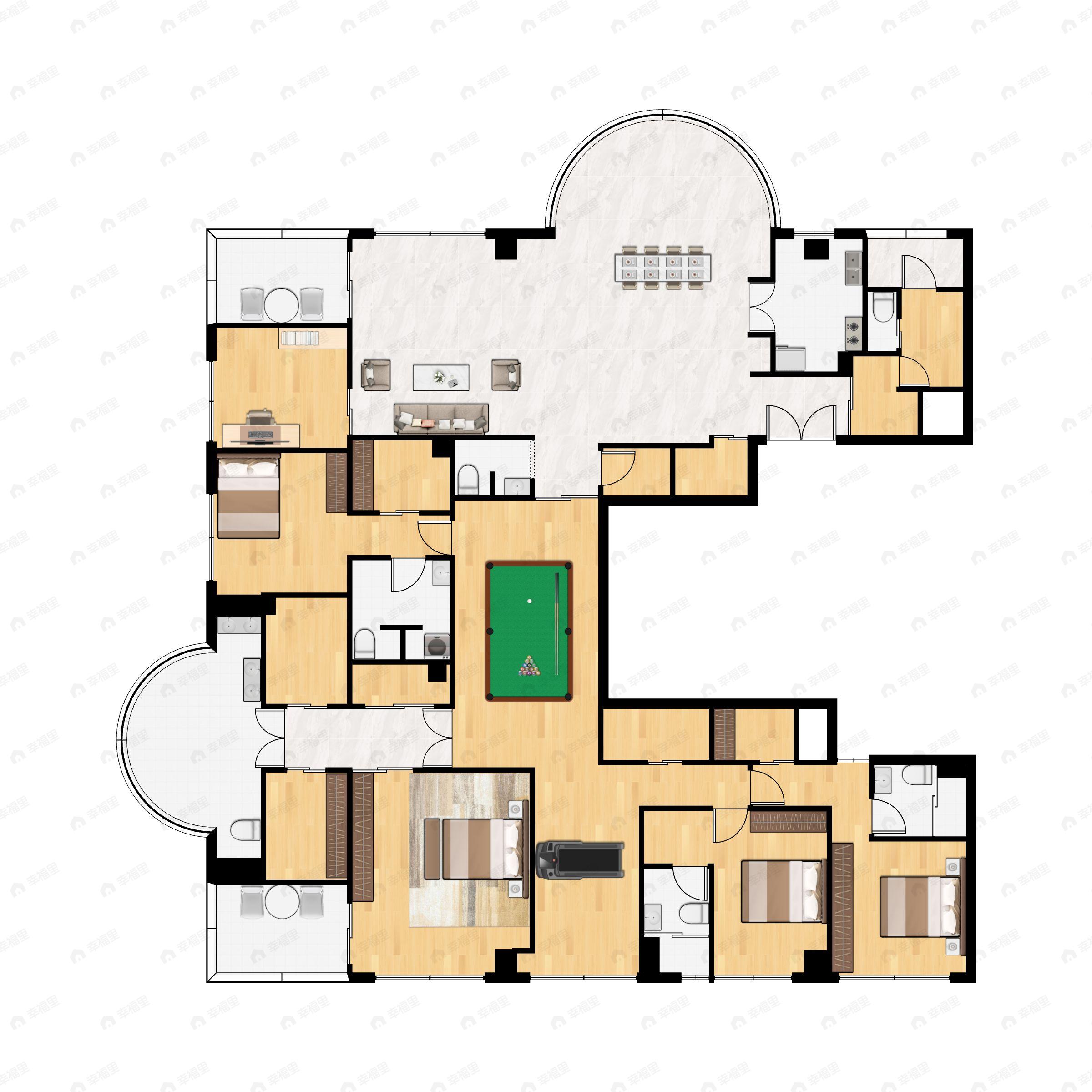 6室3厅5卫建面515平户型图