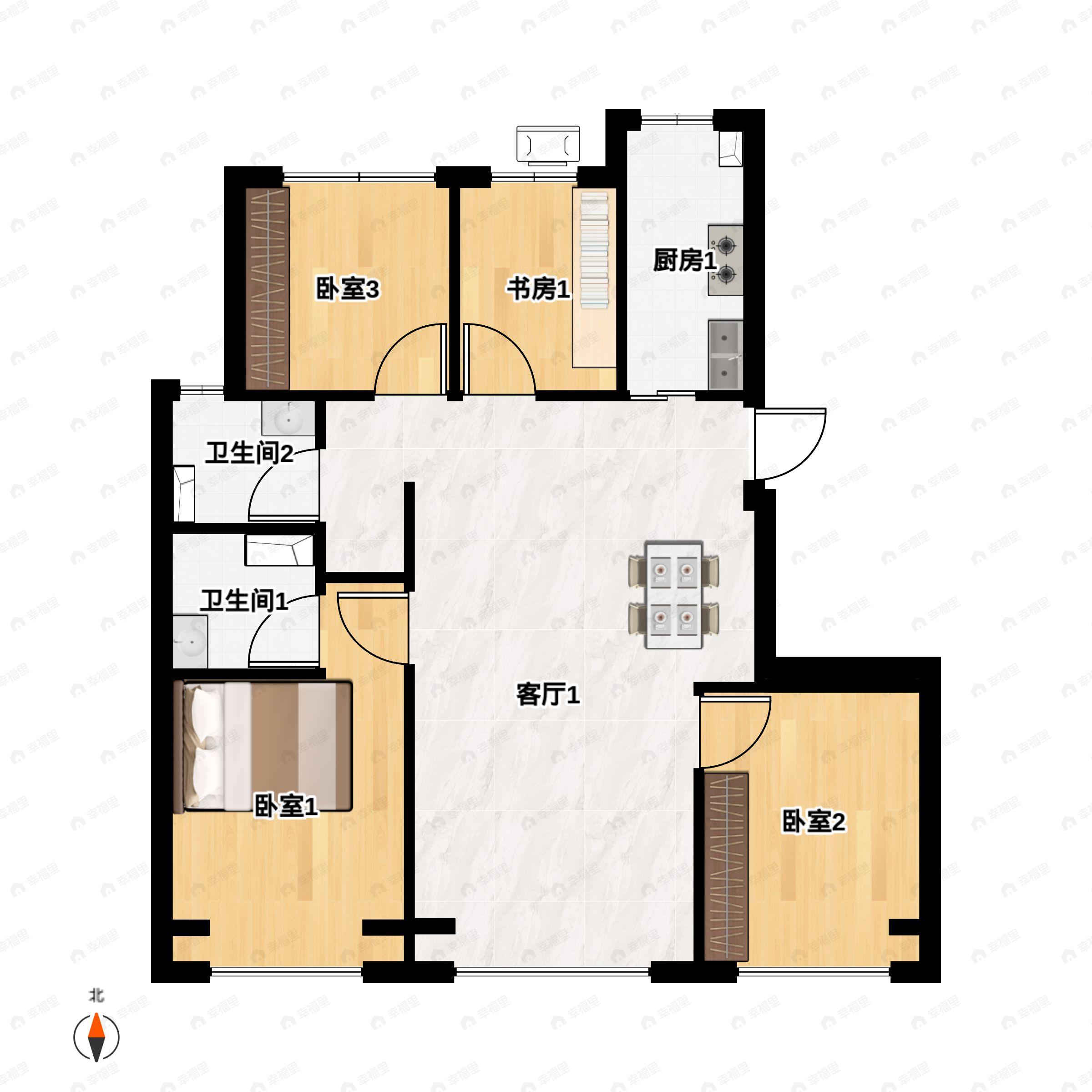丰禾嘉会4室2厅2卫户型图
