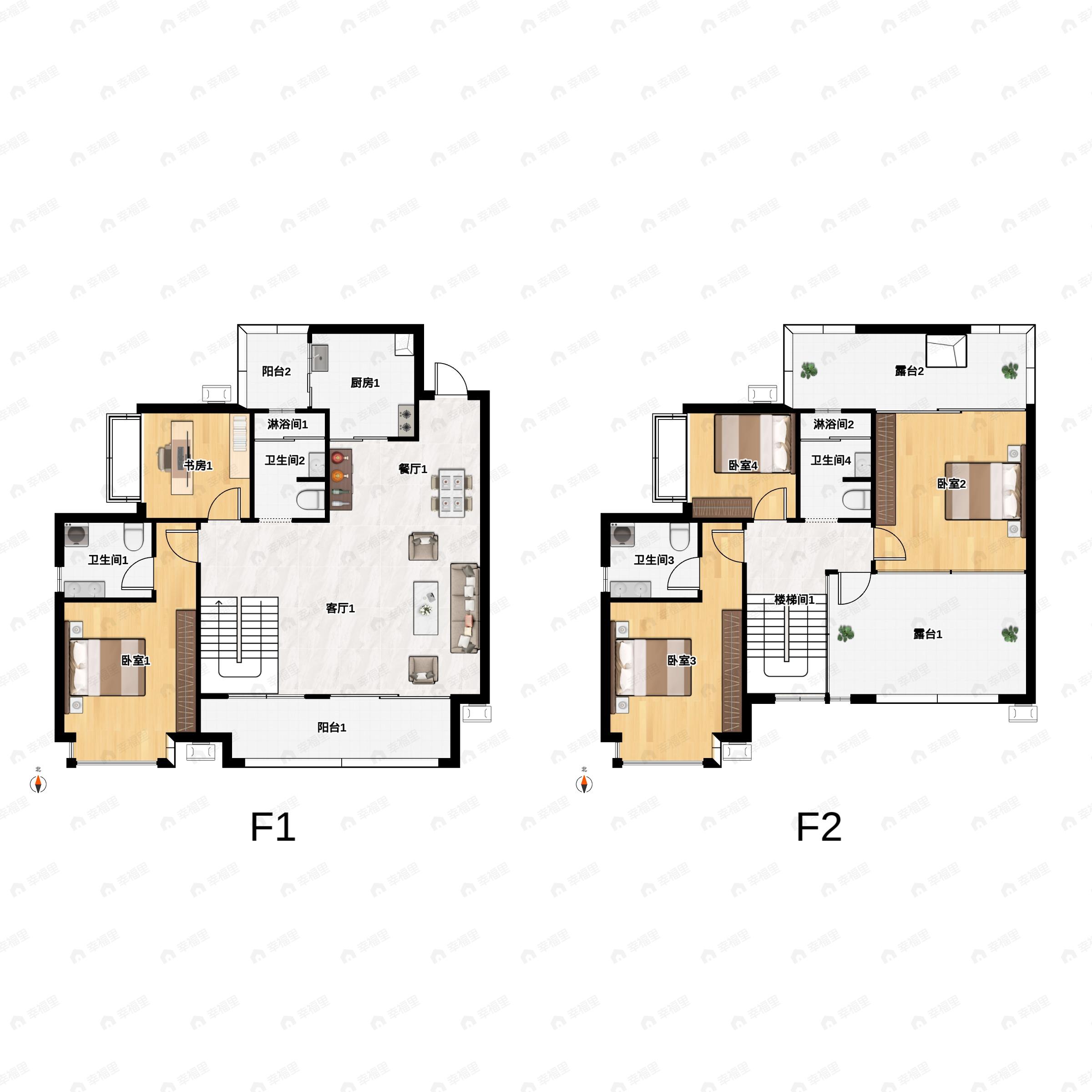 5室2厅4卫建面157平南户型图