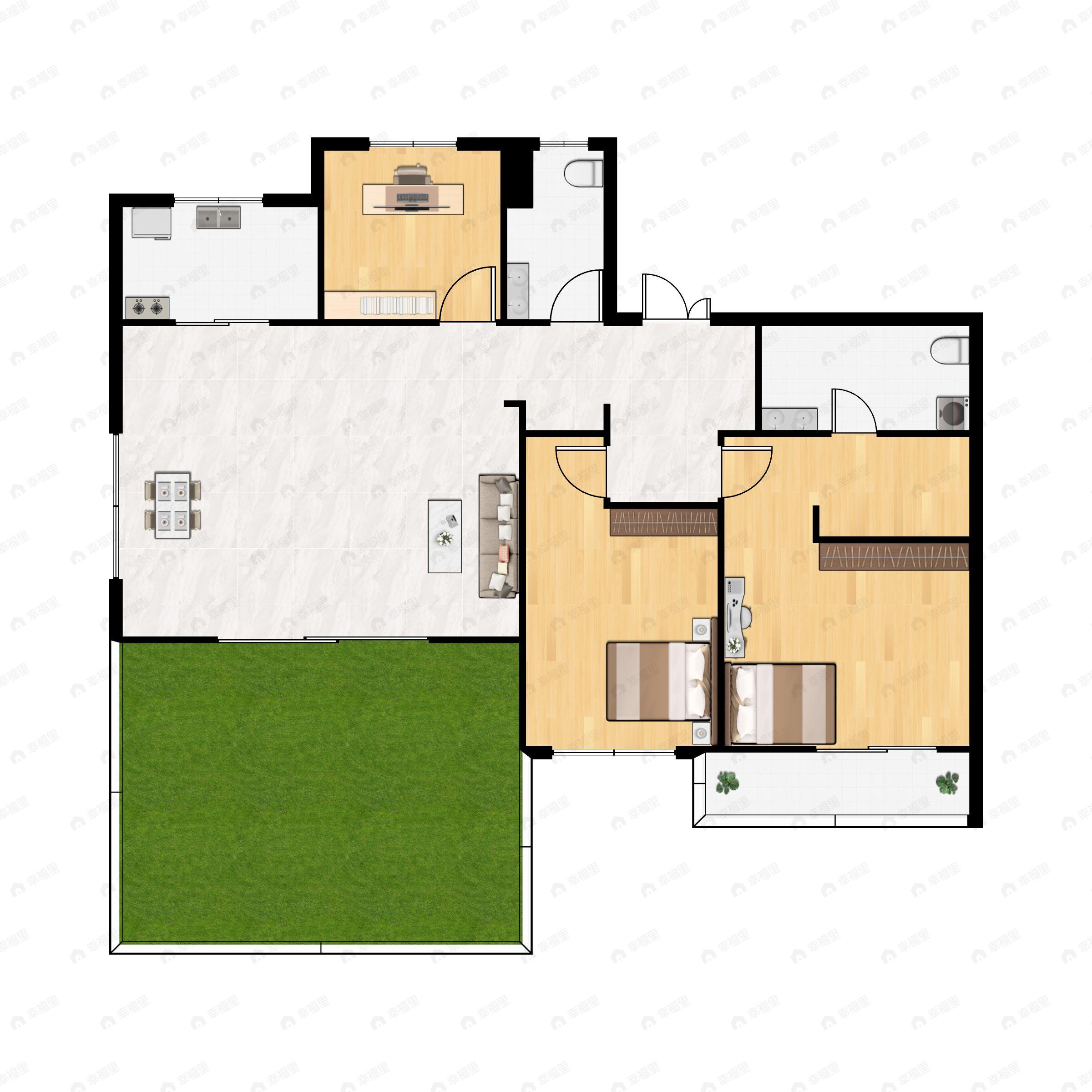 3室2厅2卫建面171平户型图
